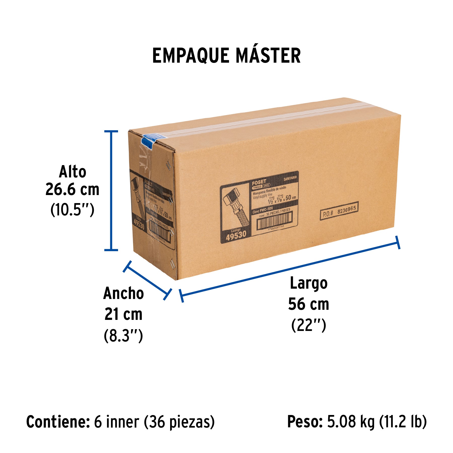 Manguera de hule, 50 cm, vinilo , usos generales