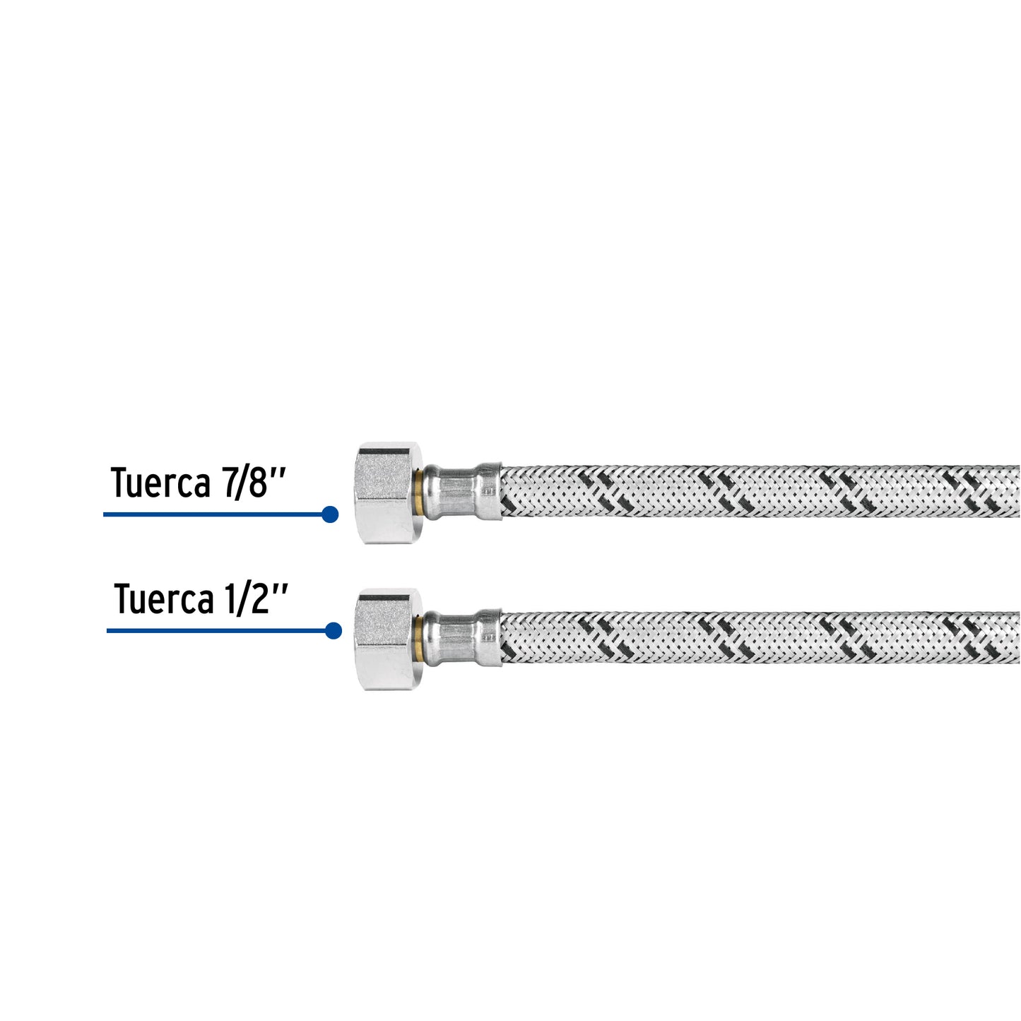 Manguera de hule, 60 cm, acero inoxidable, usos generales