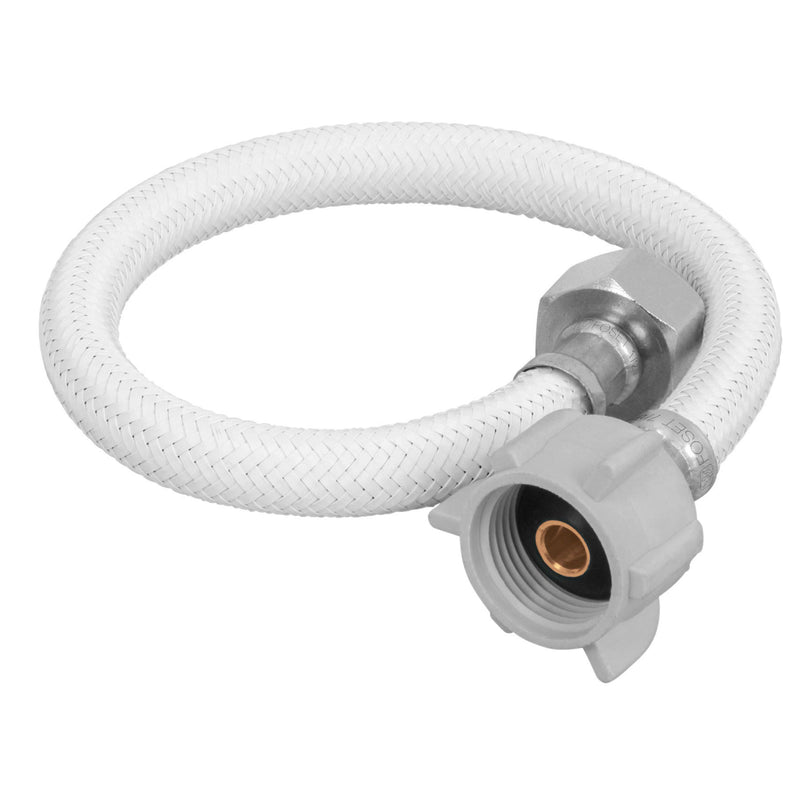 Manguera hule, 35cm,blanca,conector plástico, usos generales