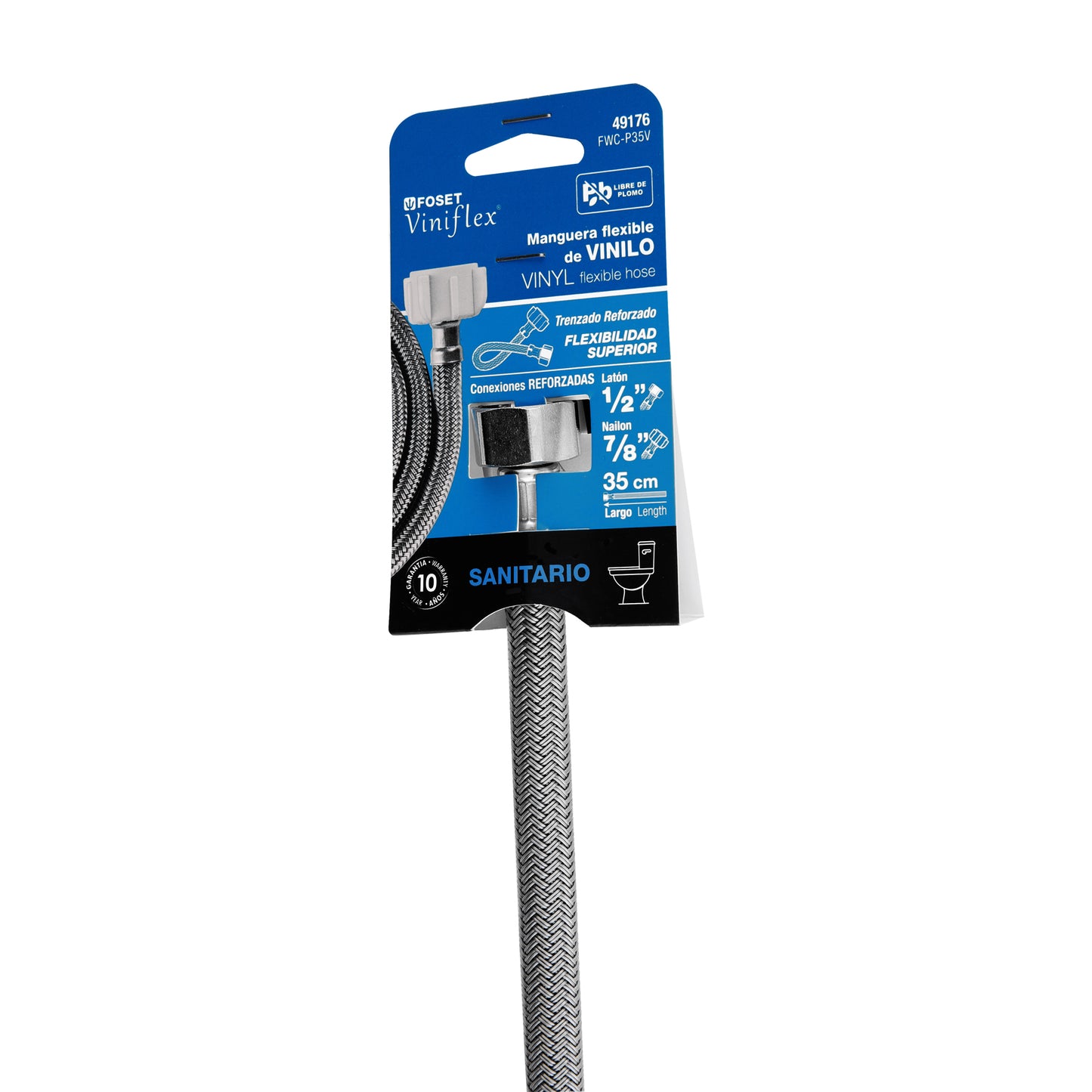 Manguera hule, 35cm,vinilo,conector plástico, usos generales