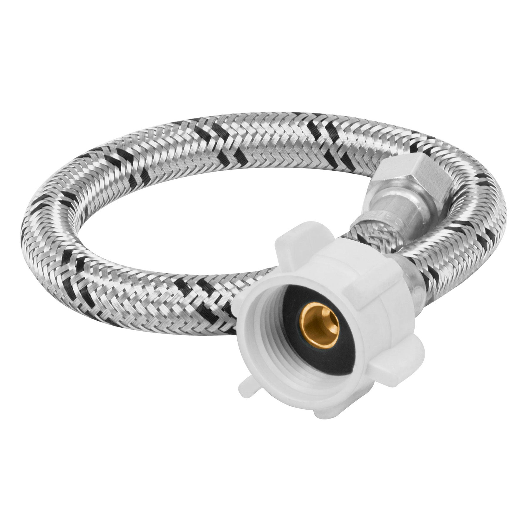 Manguera p/WC, acero inox, 3/8' x 7/8' tuerca plástica, 35cm