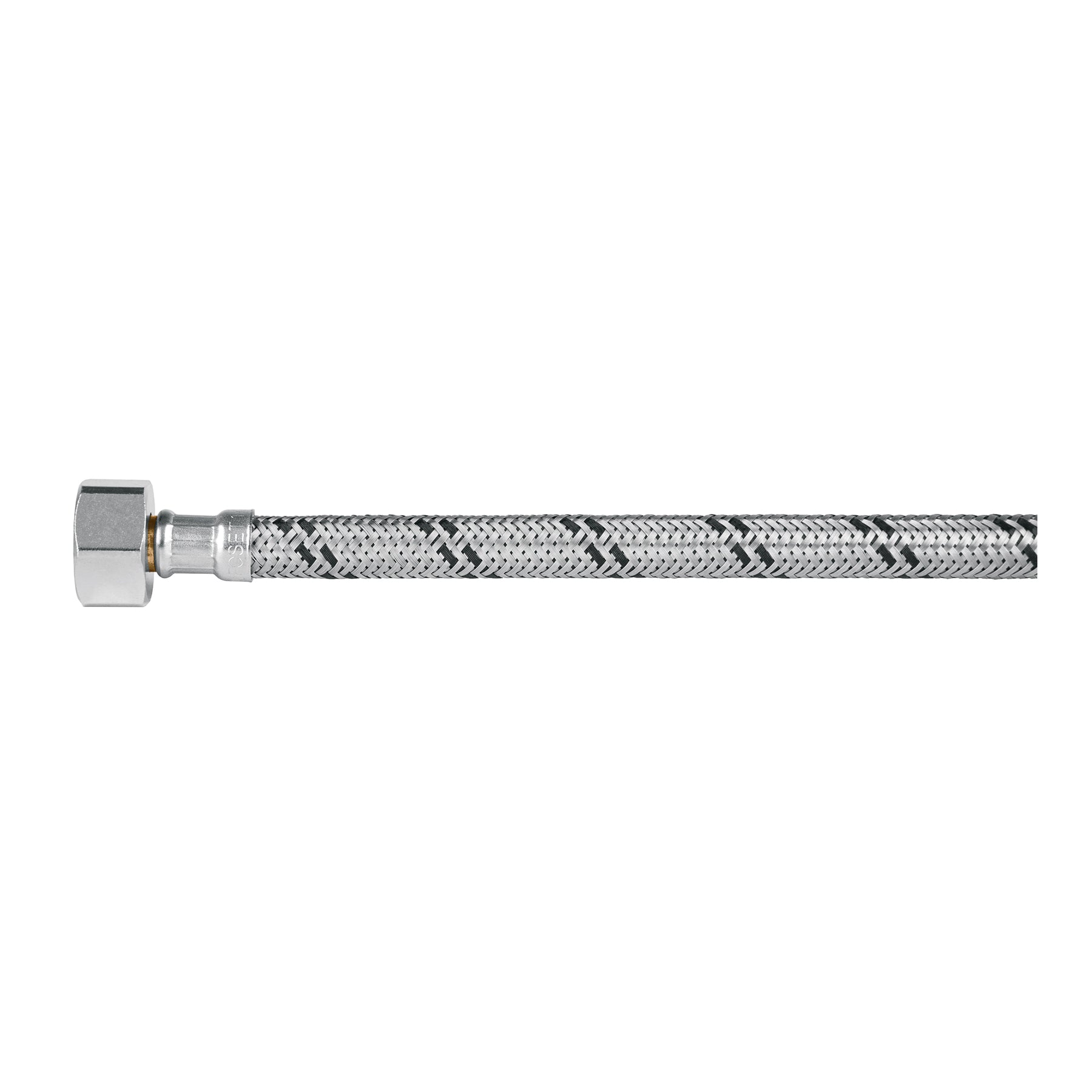 Manguera hule, 35cm,acero,conector plástico, usos generales