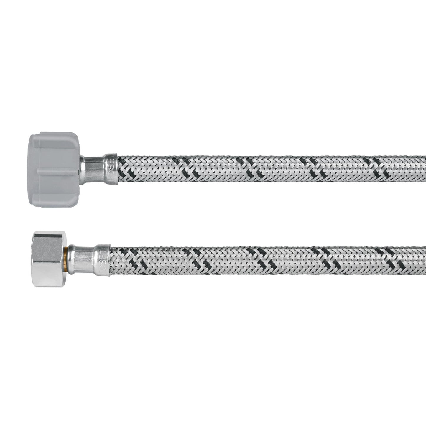 Manguera hule, 35cm,acero,conector plástico, usos generales