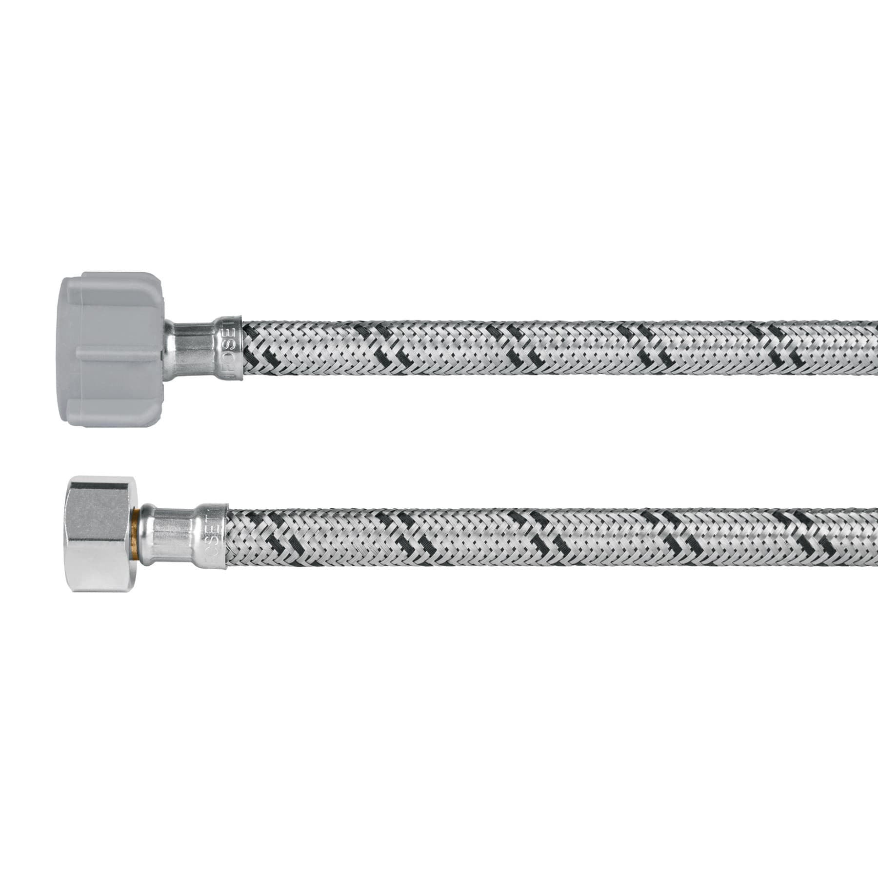 Manguera hule, 35cm,acero,conector plástico, usos generales