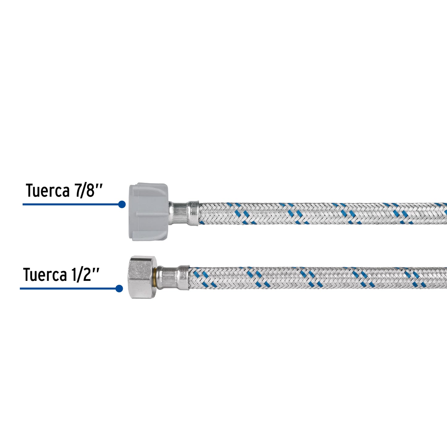 Manguera hule,35cm,aluminio,conector plástico,usos generales