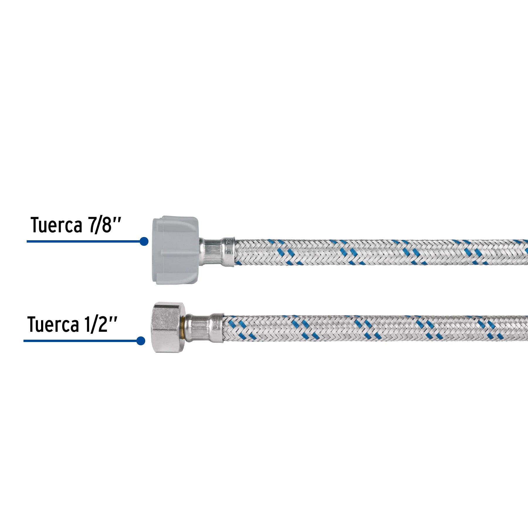 Manguera hule,35cm,aluminio,conector plástico,usos generales