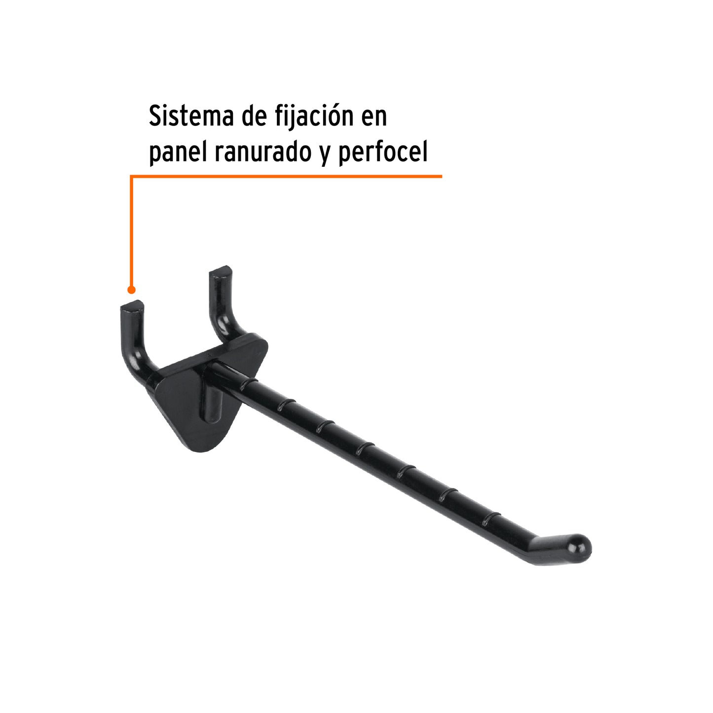 Gancho de plástico para perfocel y para ranurado, 4', Truper