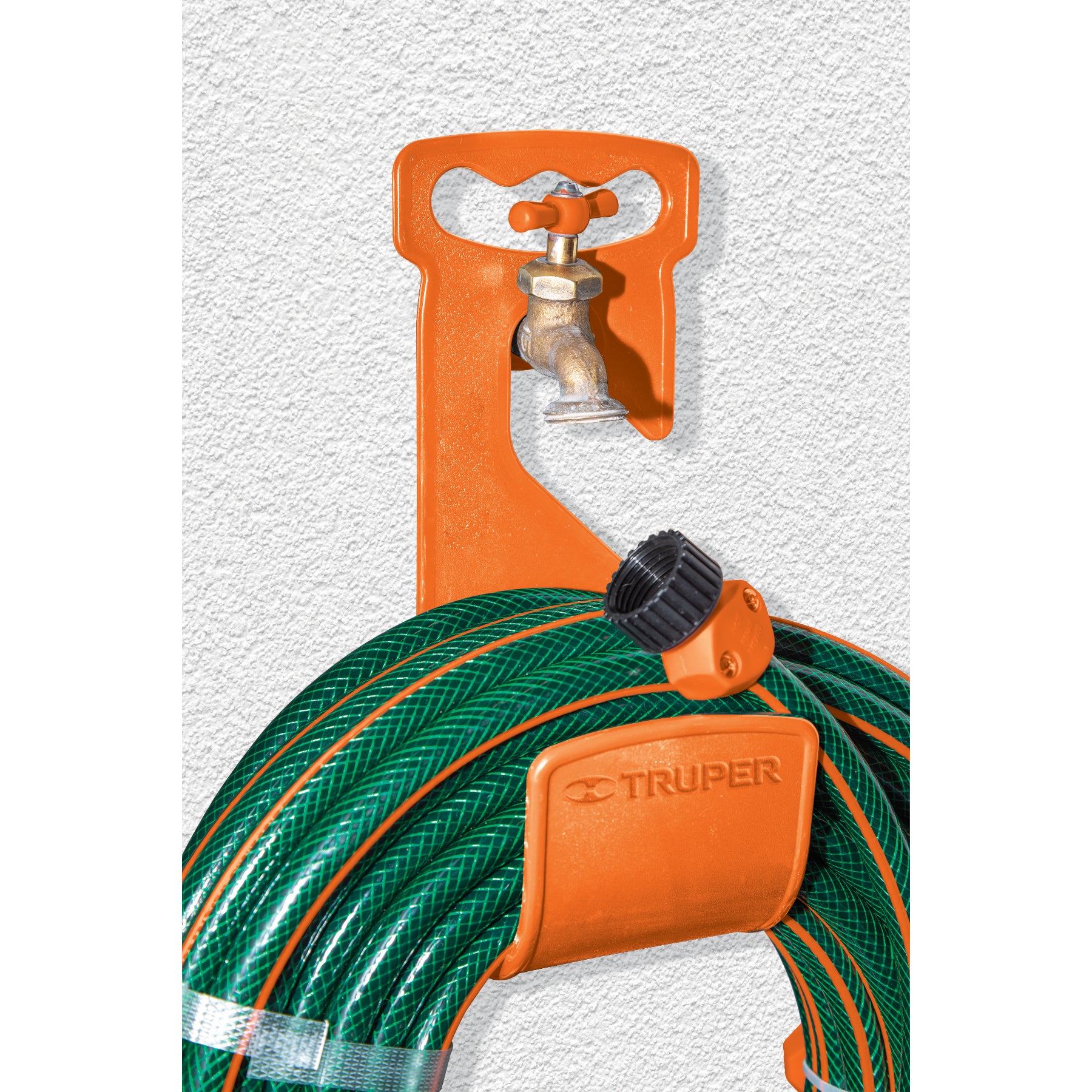 Gancho plástico para manguera de jardín, negro