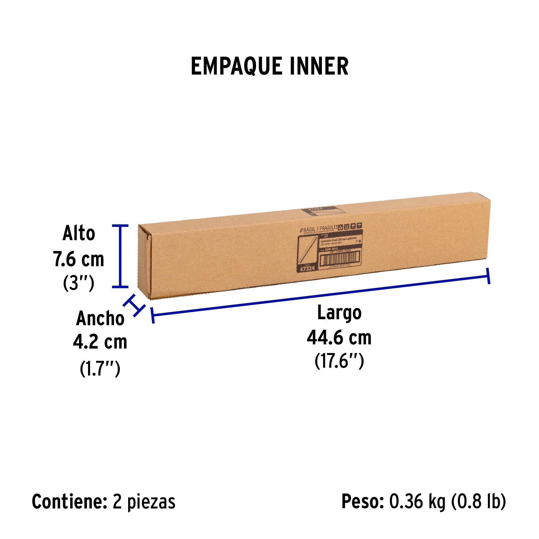 Luminario para gabinete, 6 W, 6500K, Led