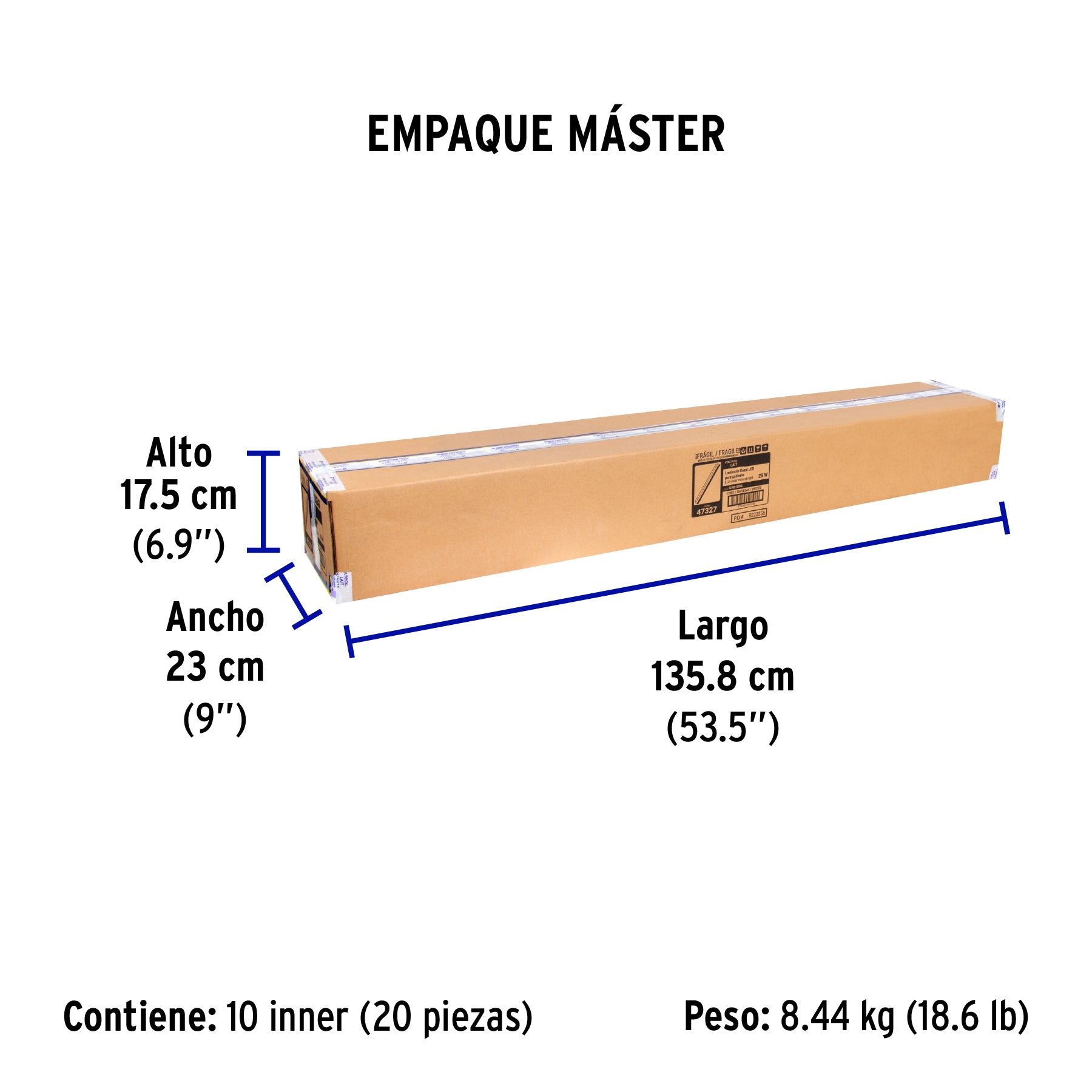Luminario para gabinete, 24 W, 6500K, Led