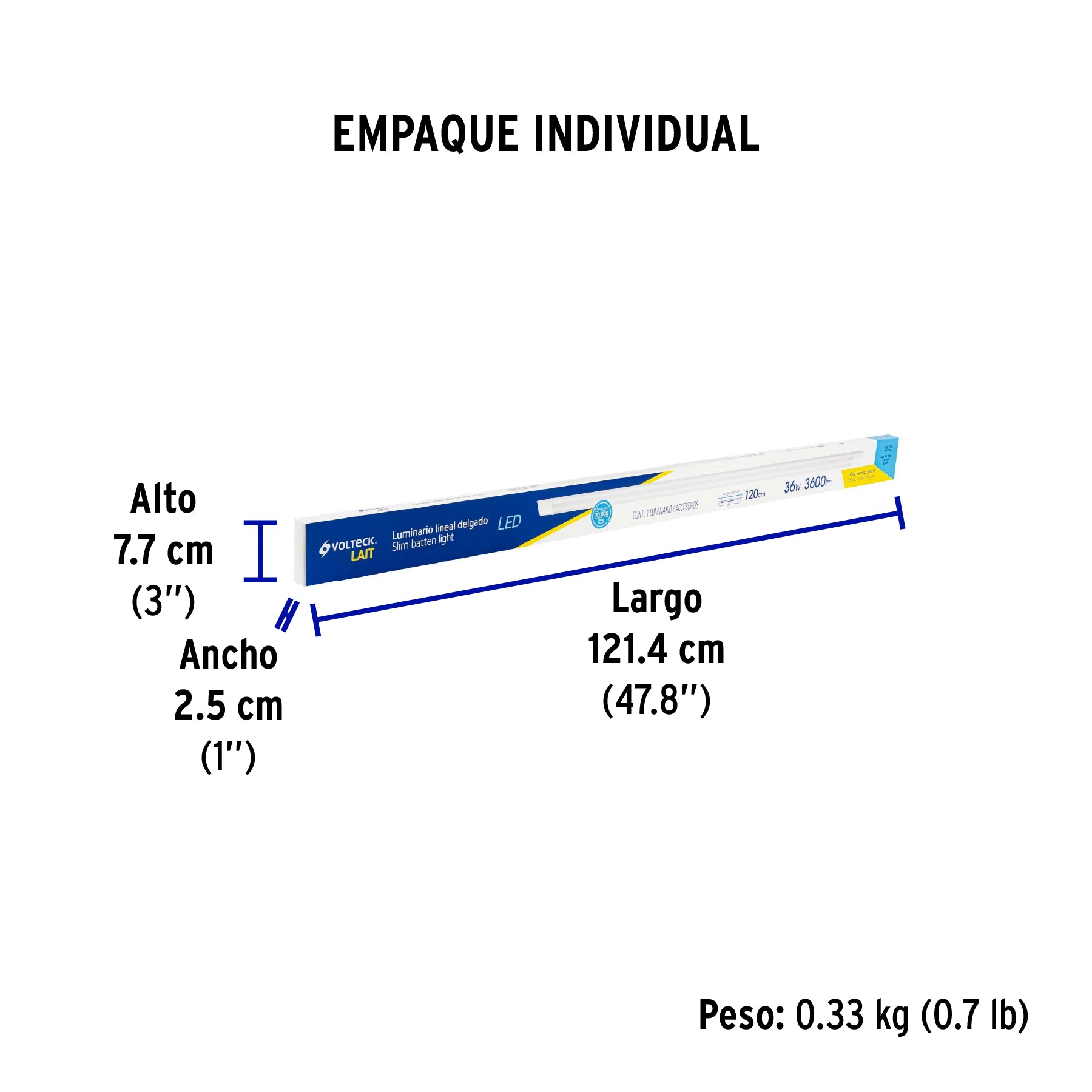 Luminario para gabinete, slim, 36 W, Led