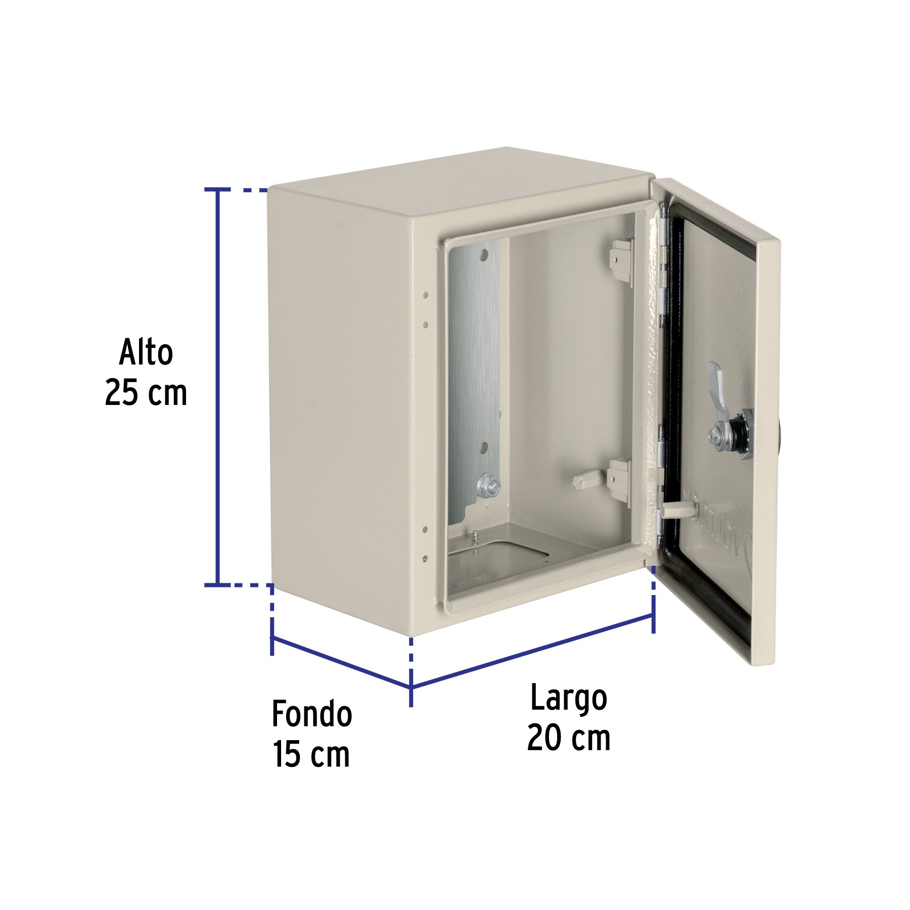 Gabinete metálico, 250 x 200 mm, Volteck