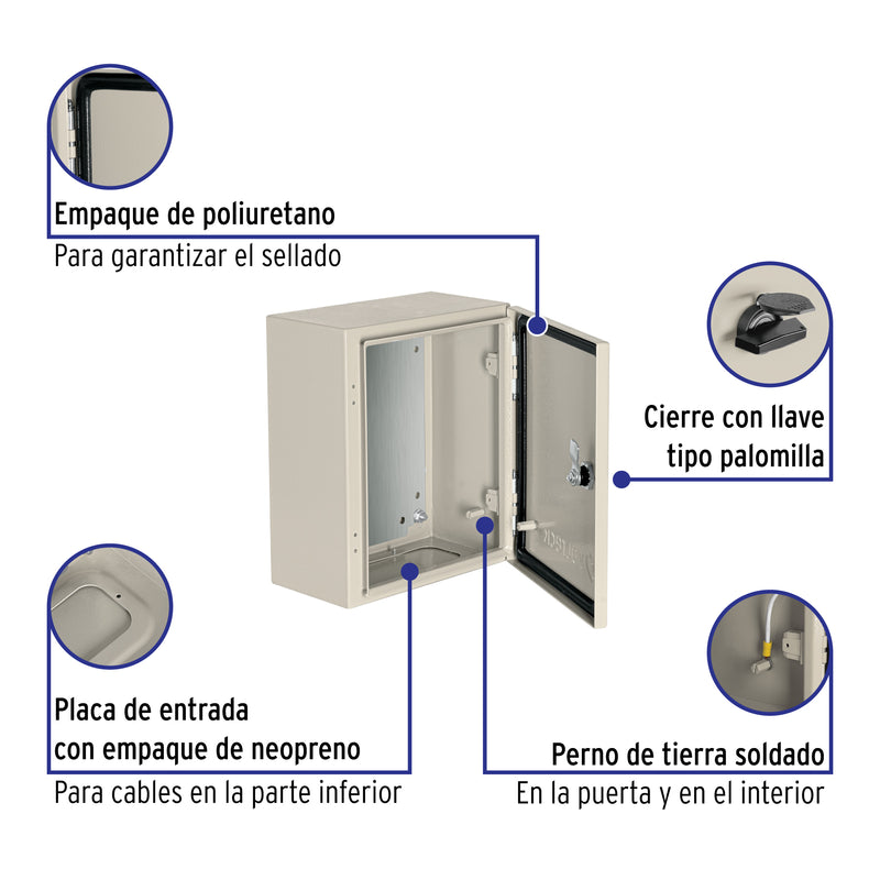 Gabinete metálico, 300 x 250 mm, Volteck