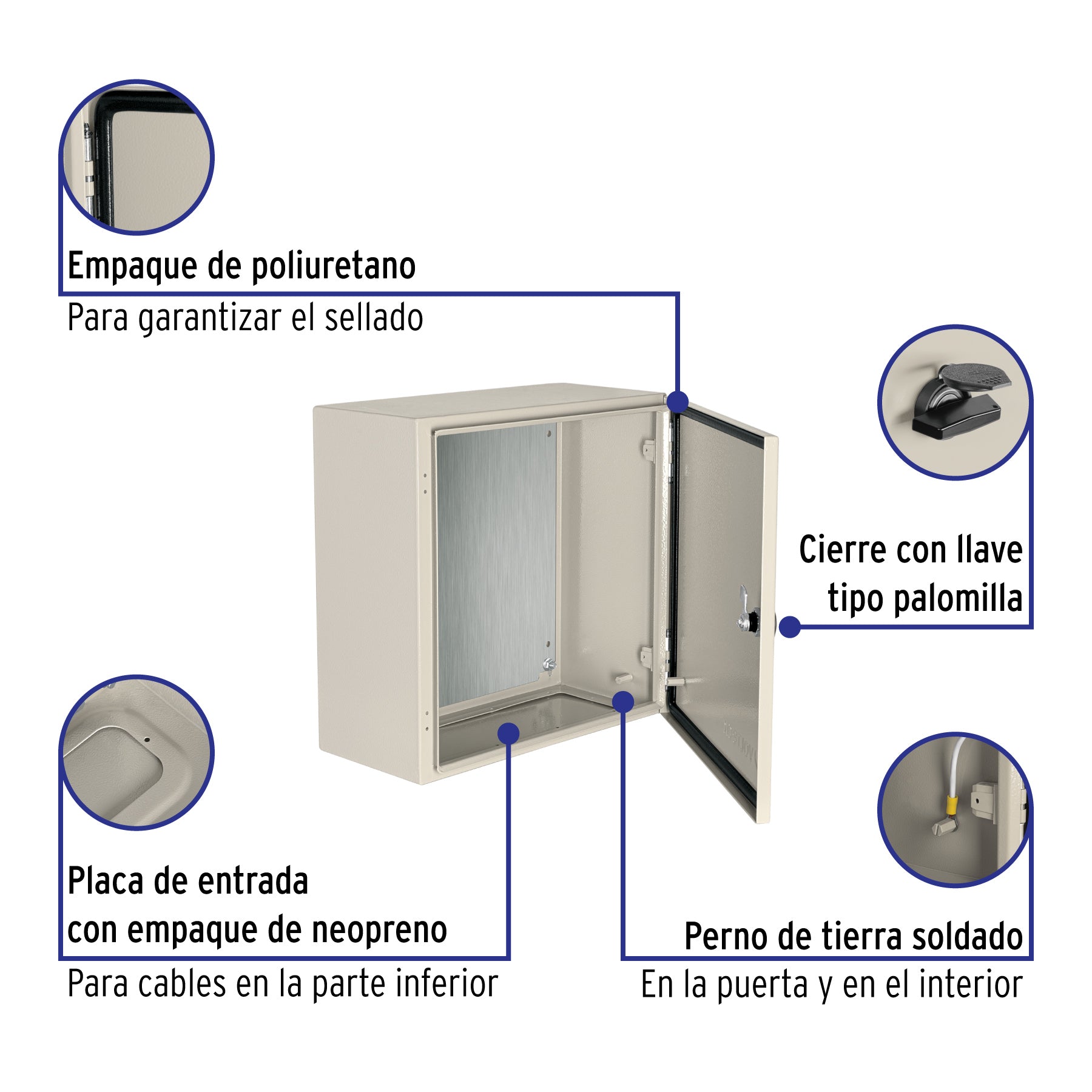 Gabinete metálico, 400 x 400 mm, Volteck