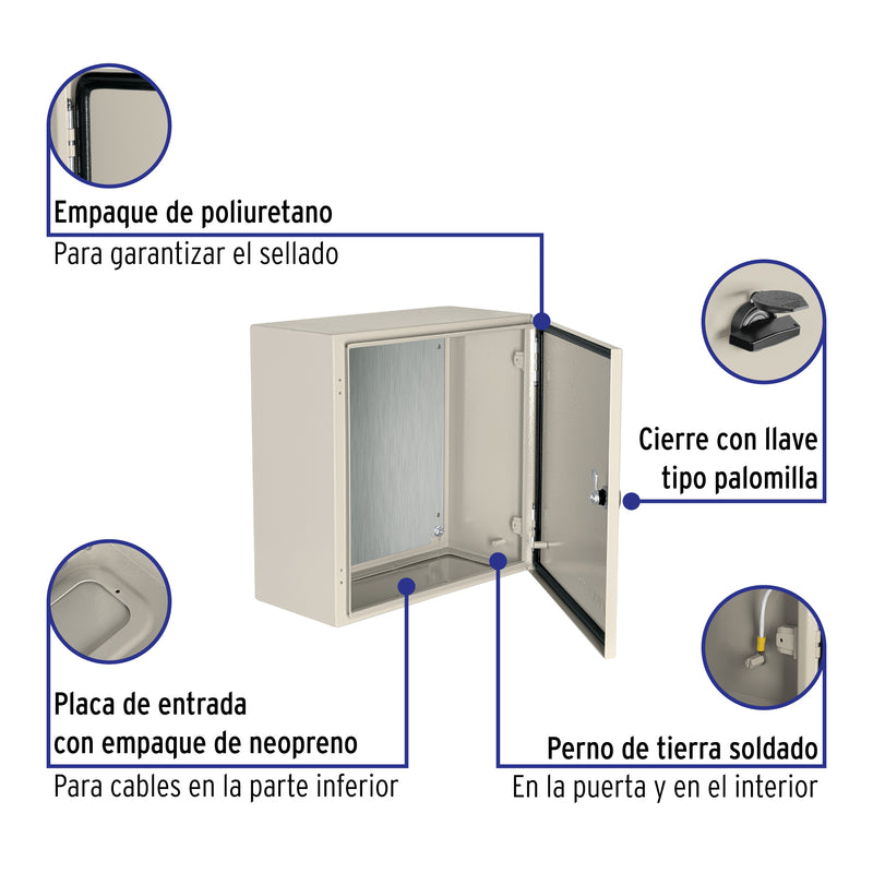 Gabinete metálico, 400 x 400 mm, Volteck