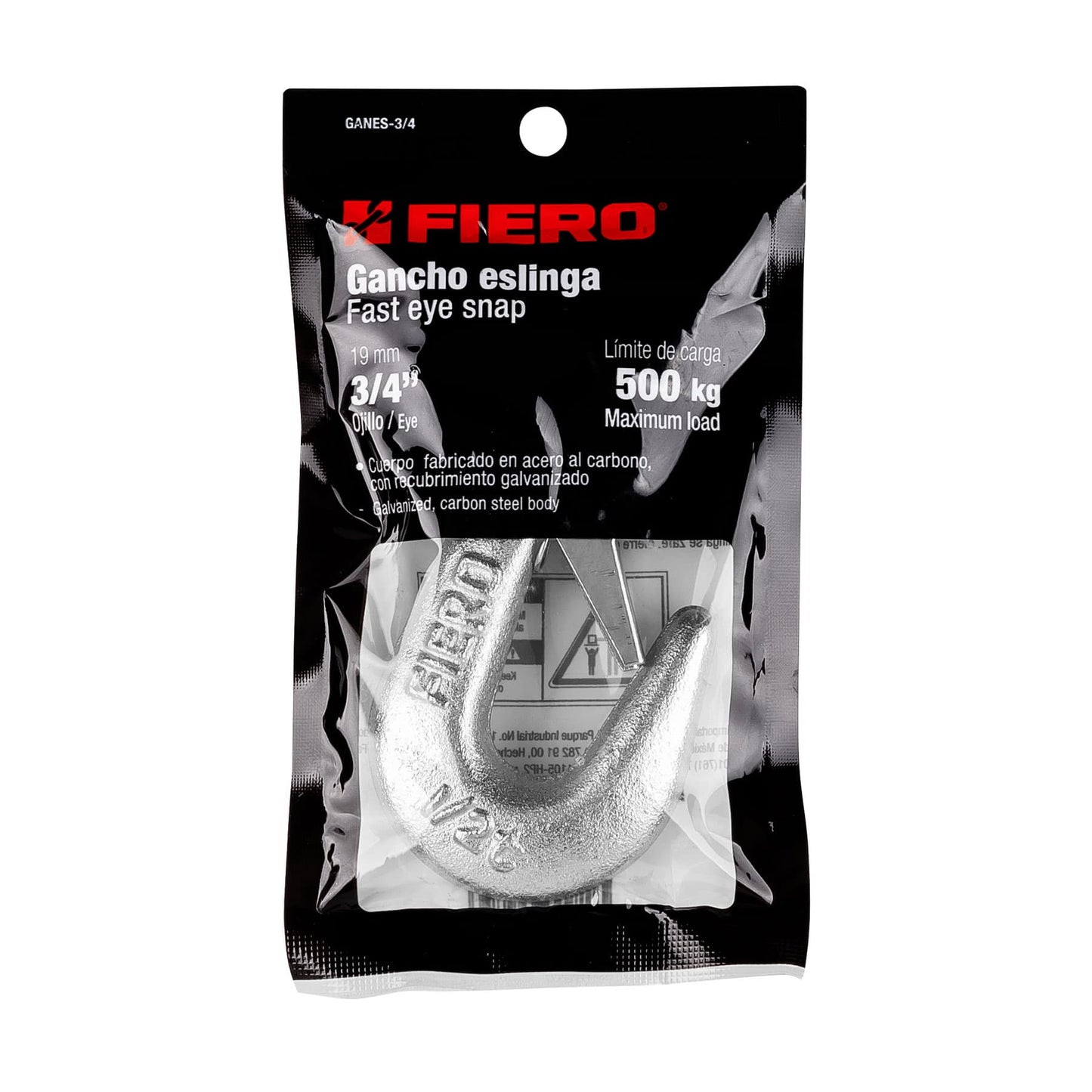 Gancho eslinga para cable de 3/4"