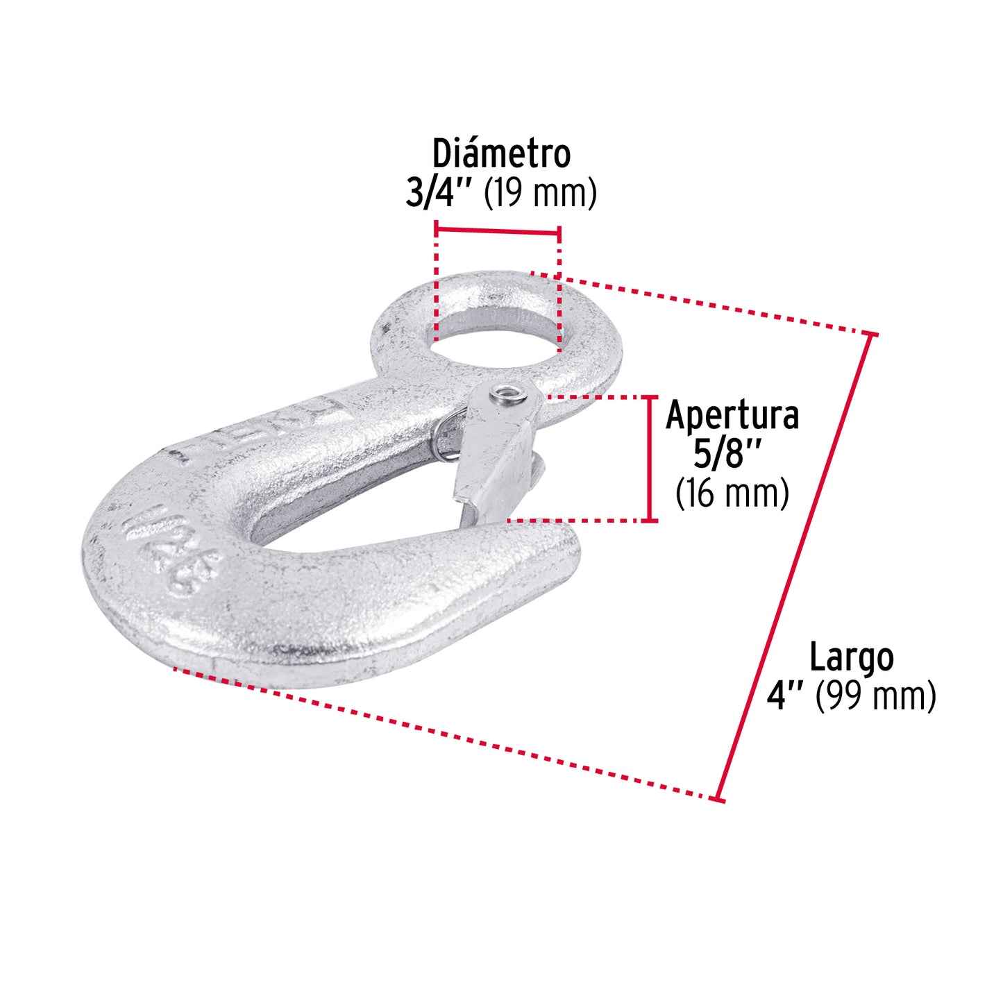 Gancho eslinga para cable de 3/4"