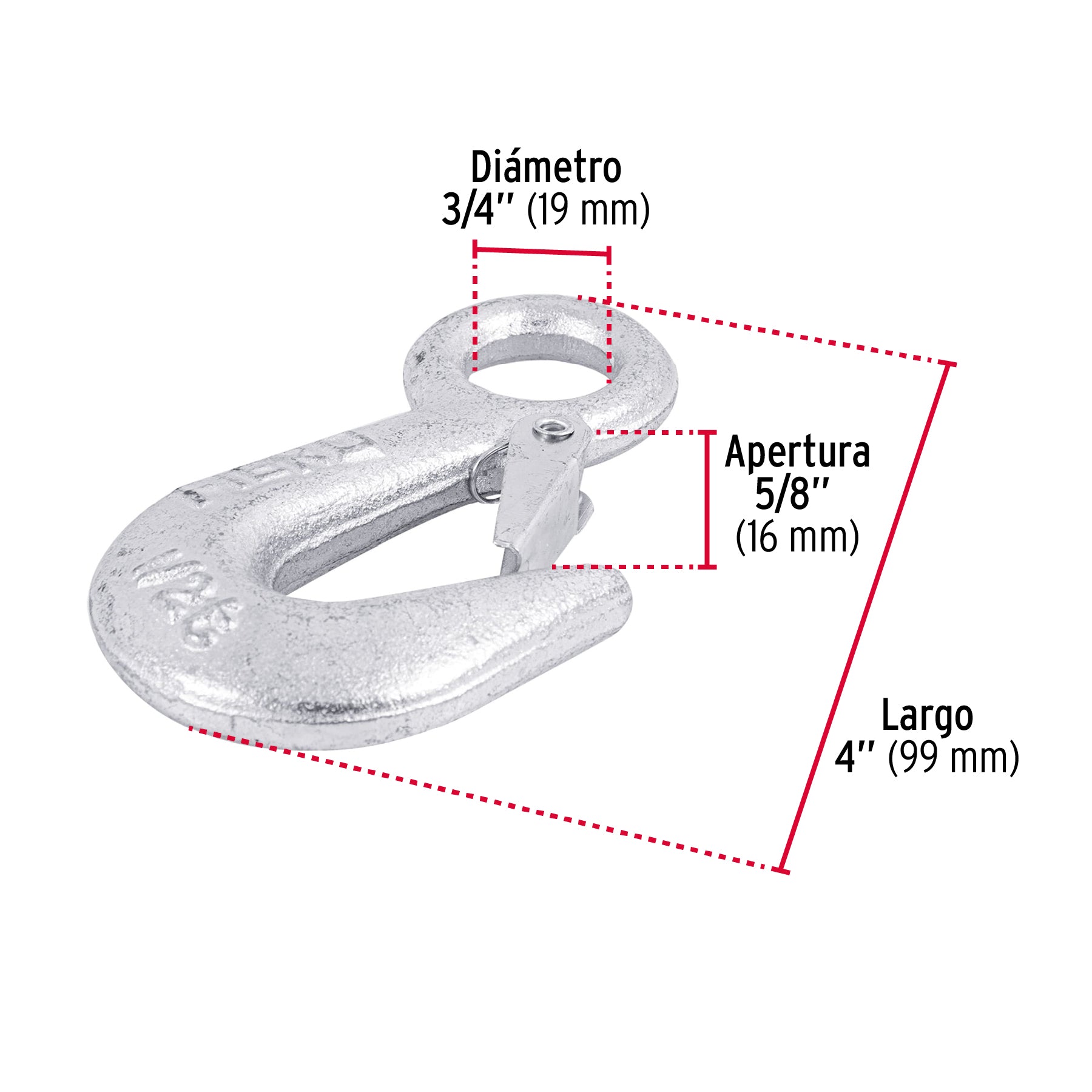 Gancho eslinga para cable de 3/4"