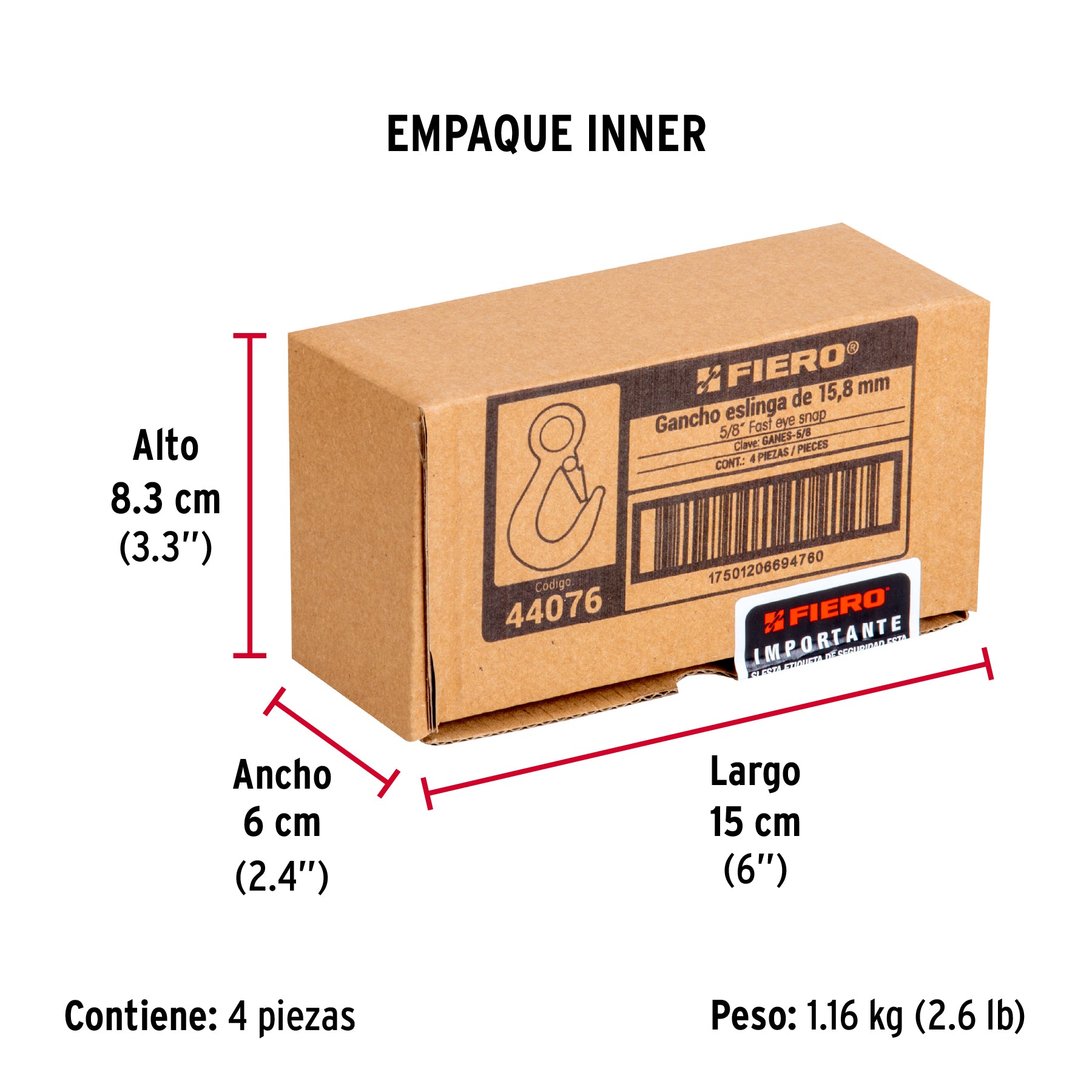 Gancho eslinga para cable de 5/8"