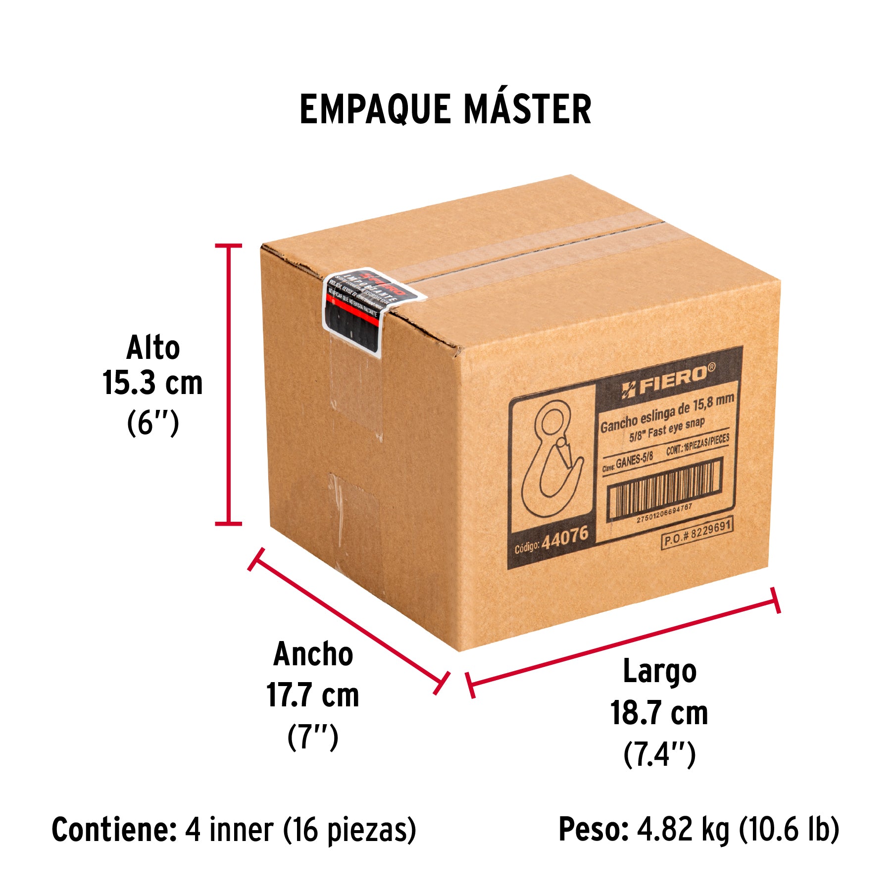 Gancho eslinga para cable de 5/8"