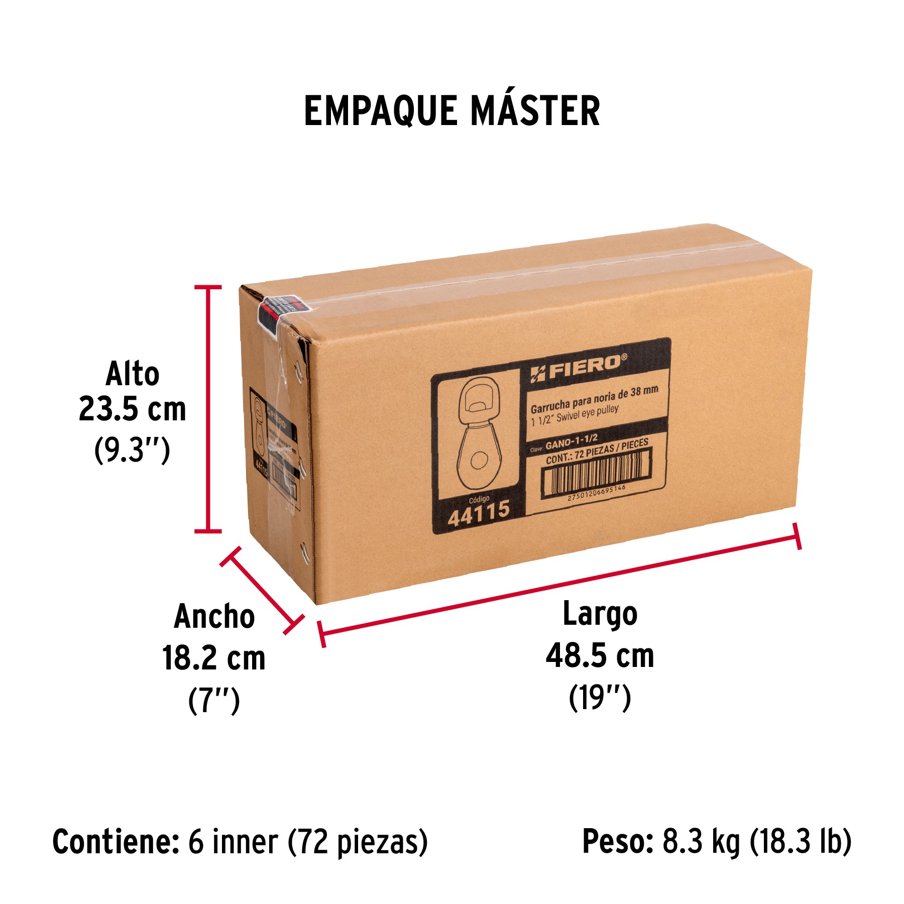 Garrucha para noria de 1 1/2"
