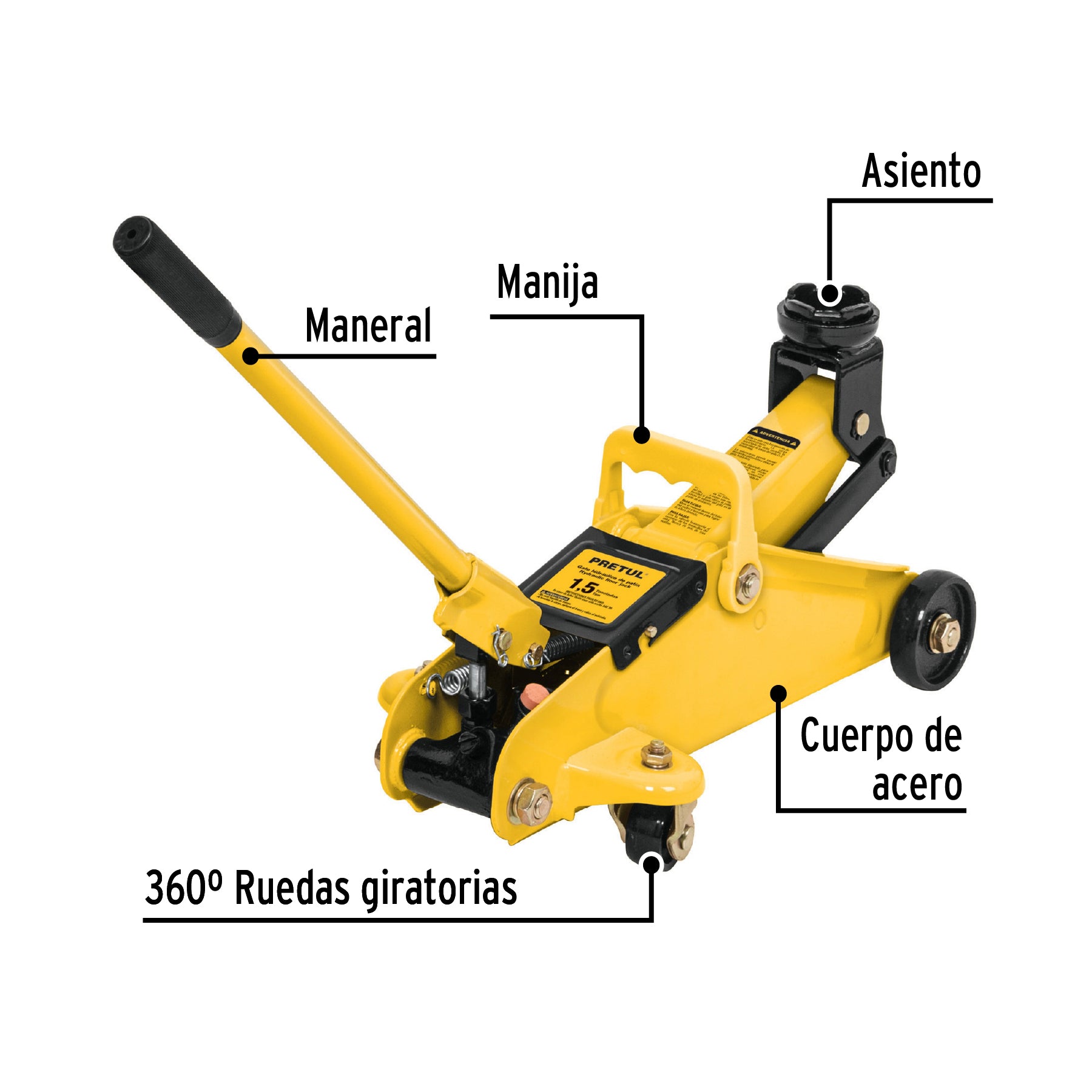 Gato de patín, 1.5 tons, pretul