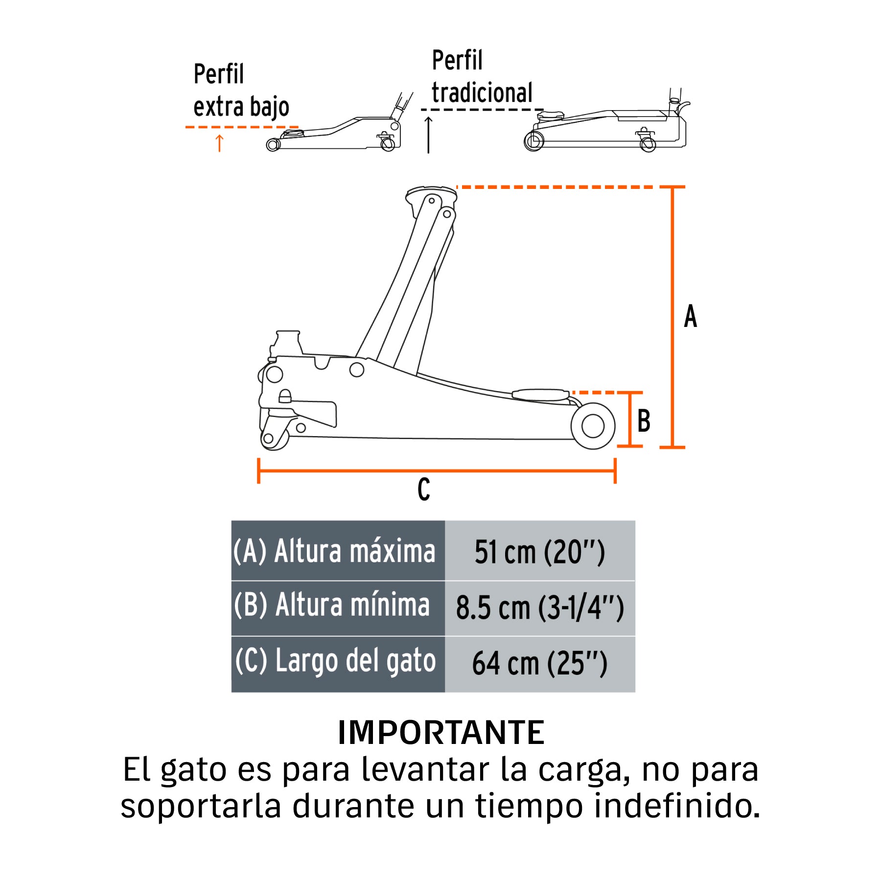Gato de patín profesional, 3 toneladas, elevación rápida