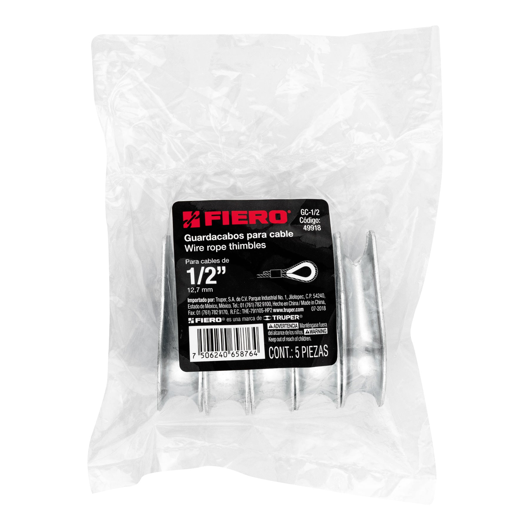 Guardacabo galvanizado 1/2"