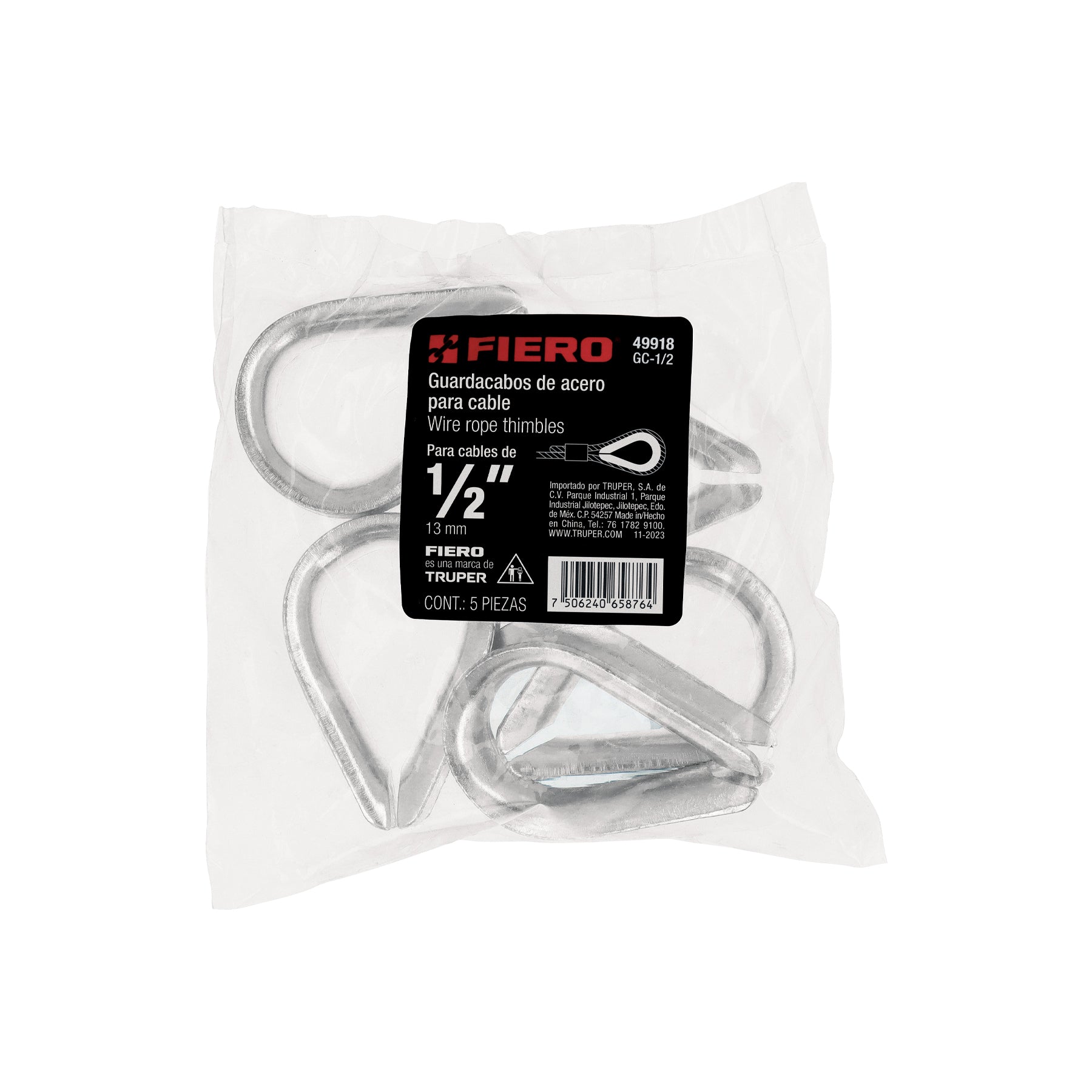 Guardacabo galvanizado 1/2"