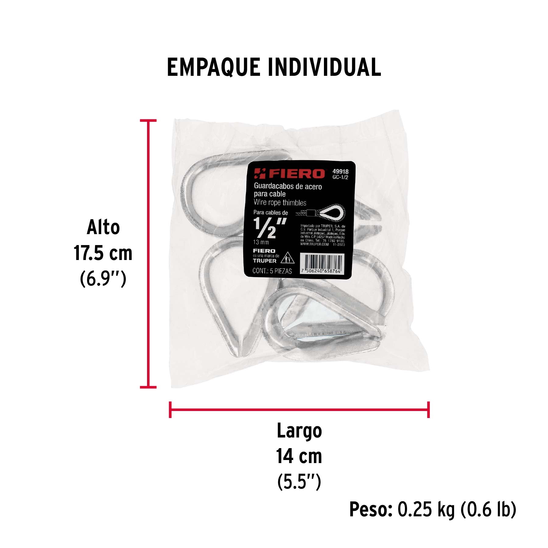 Guardacabo galvanizado 1/2"