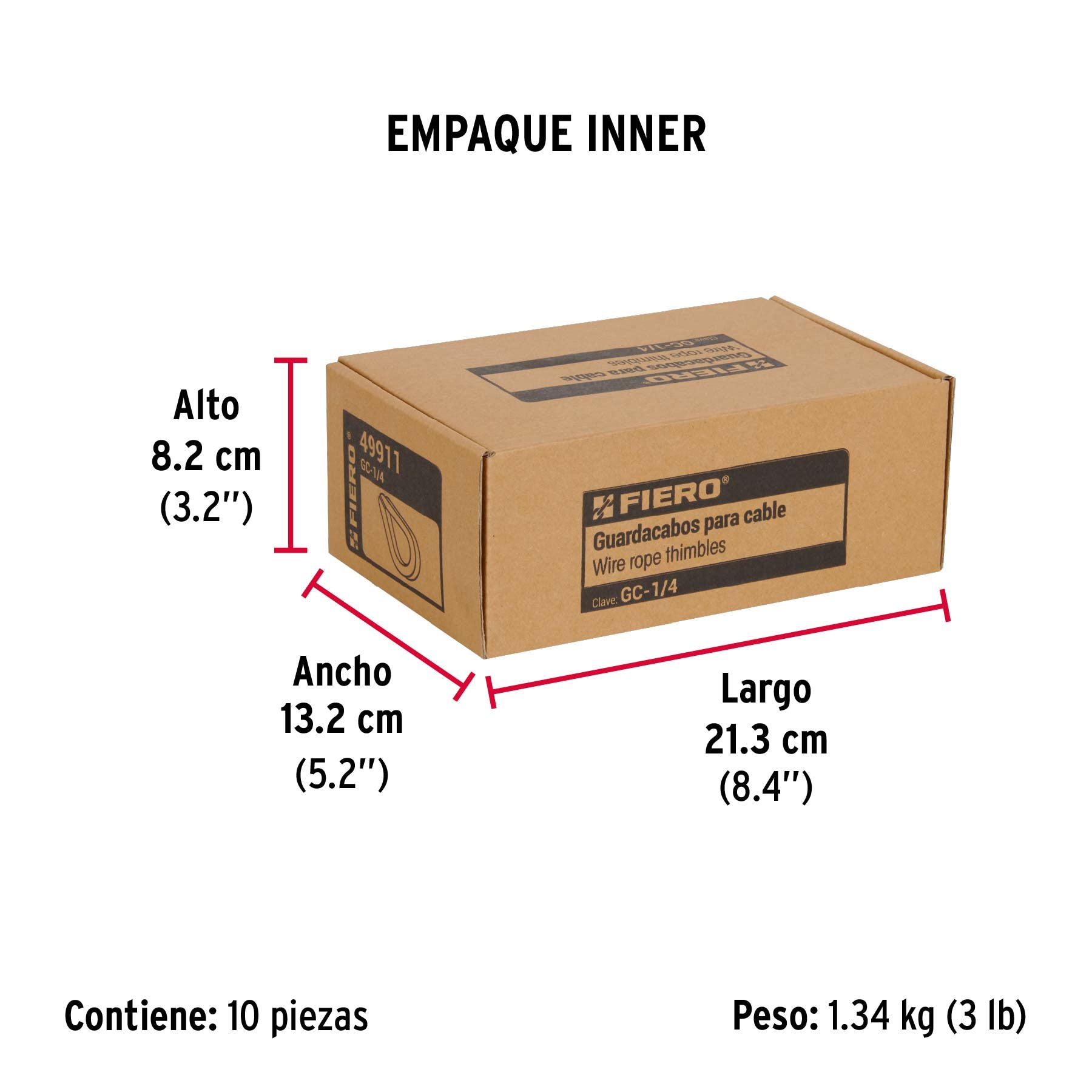 Guardacabo galvanizado 1/4"