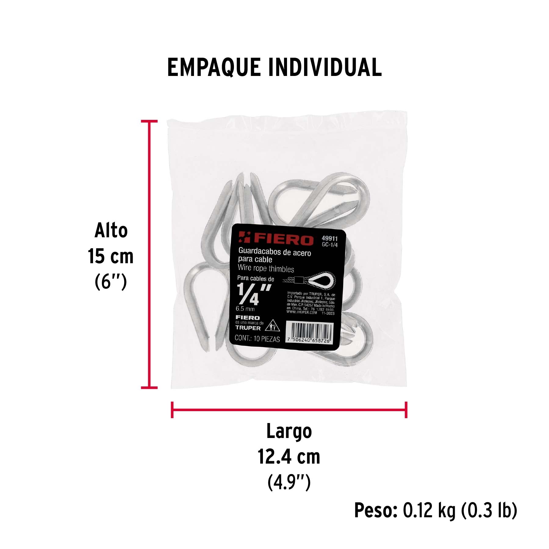 Guardacabo galvanizado 1/4"