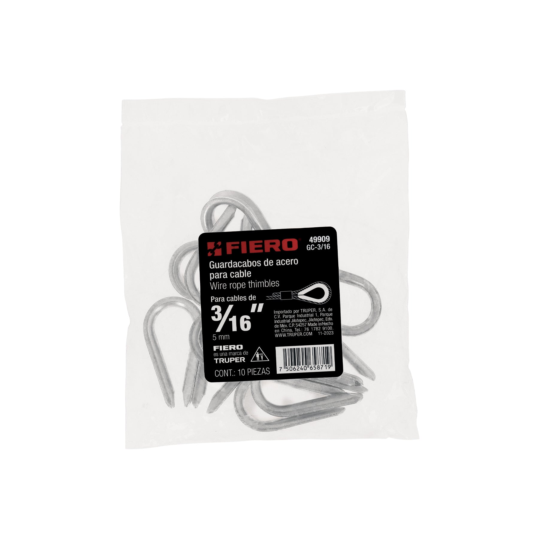 Guardacabo galvanizado 3/16"