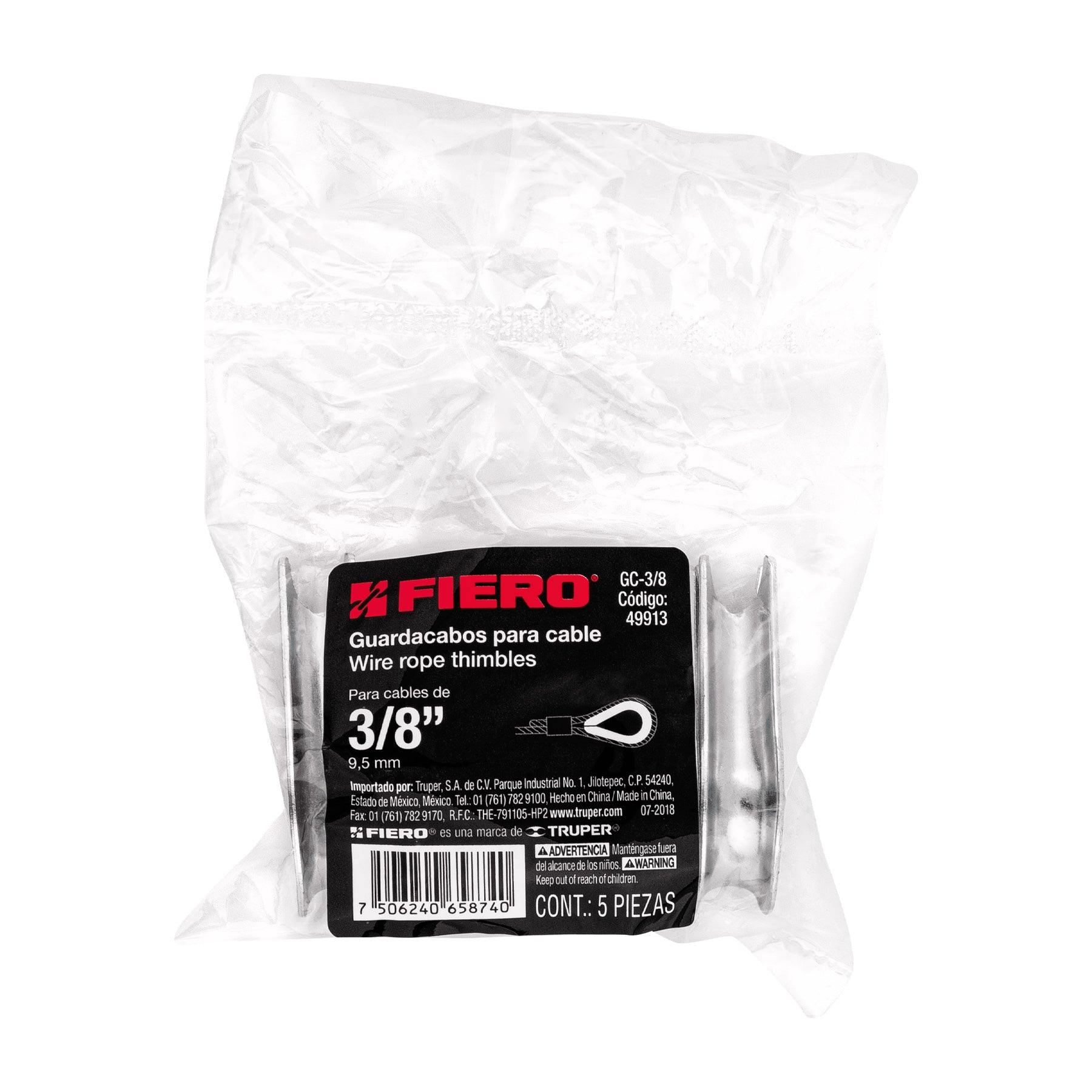 Guardacabo galvanizado 3/8"
