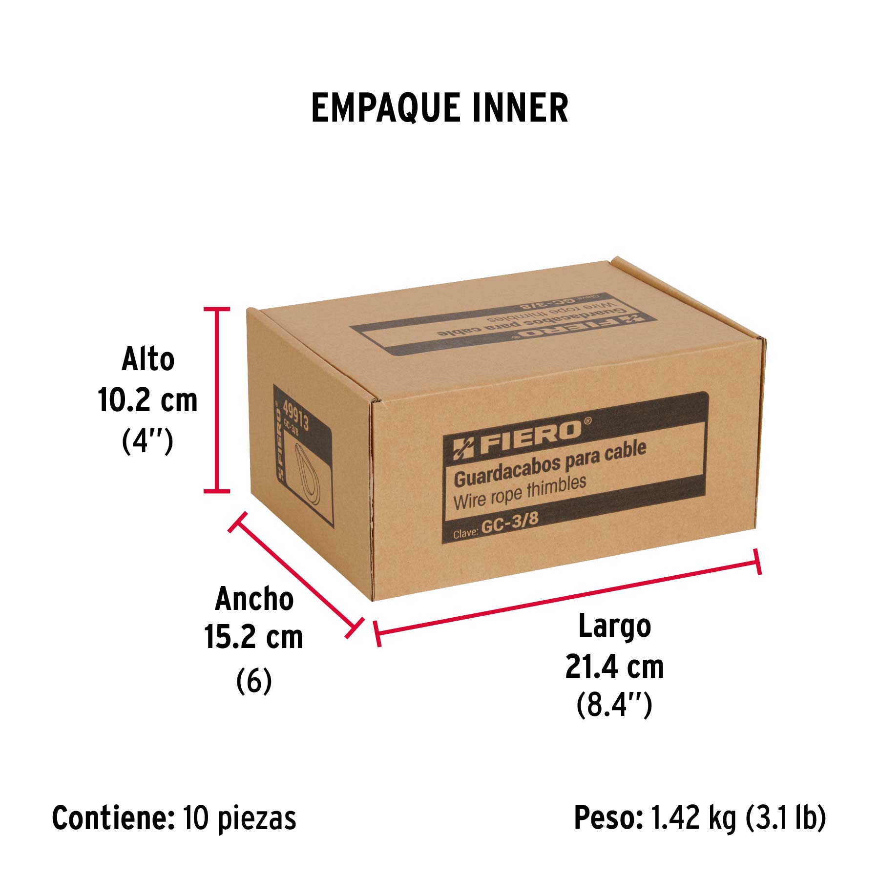 Guardacabo galvanizado 3/8"