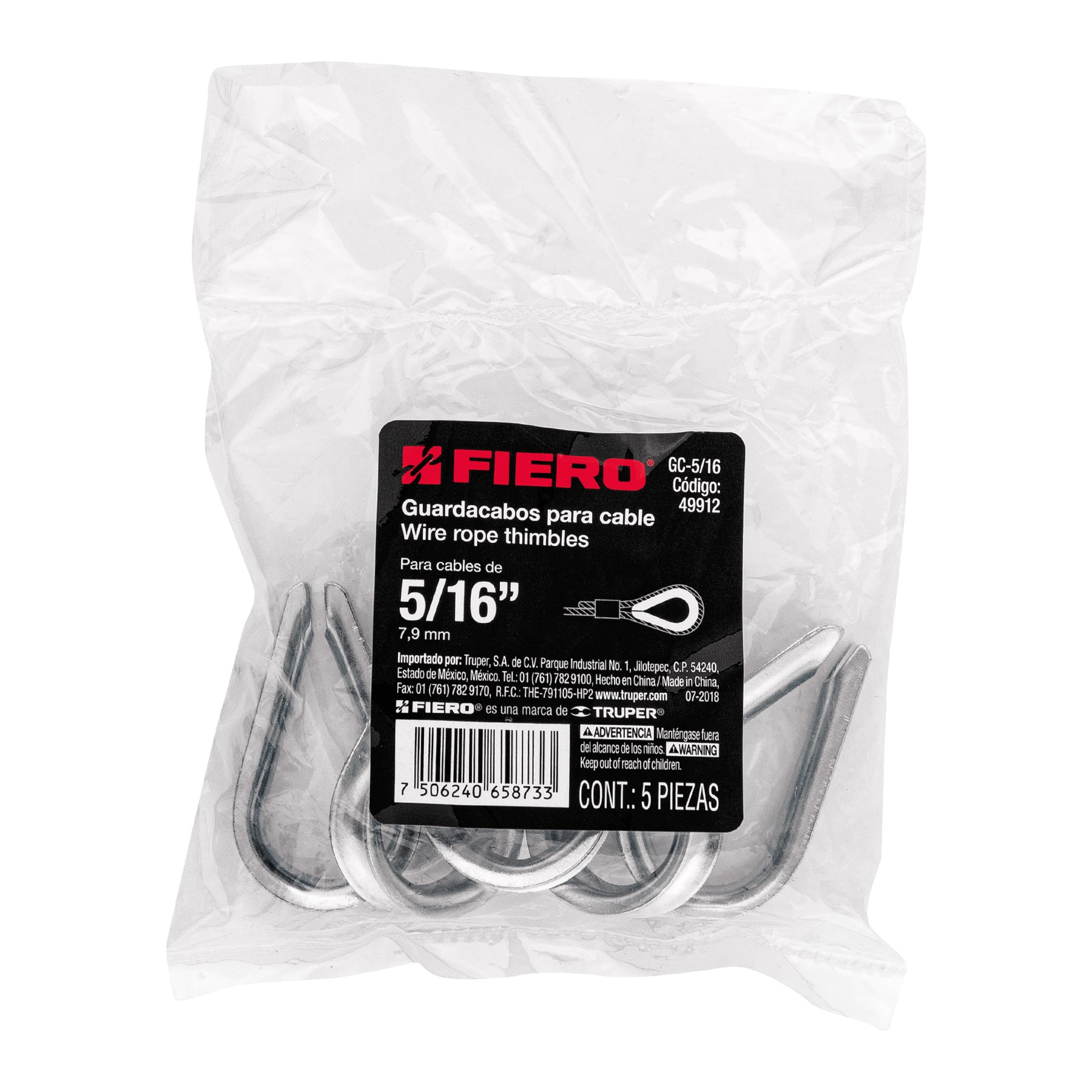 Guardacabo galvanizado 5/16"