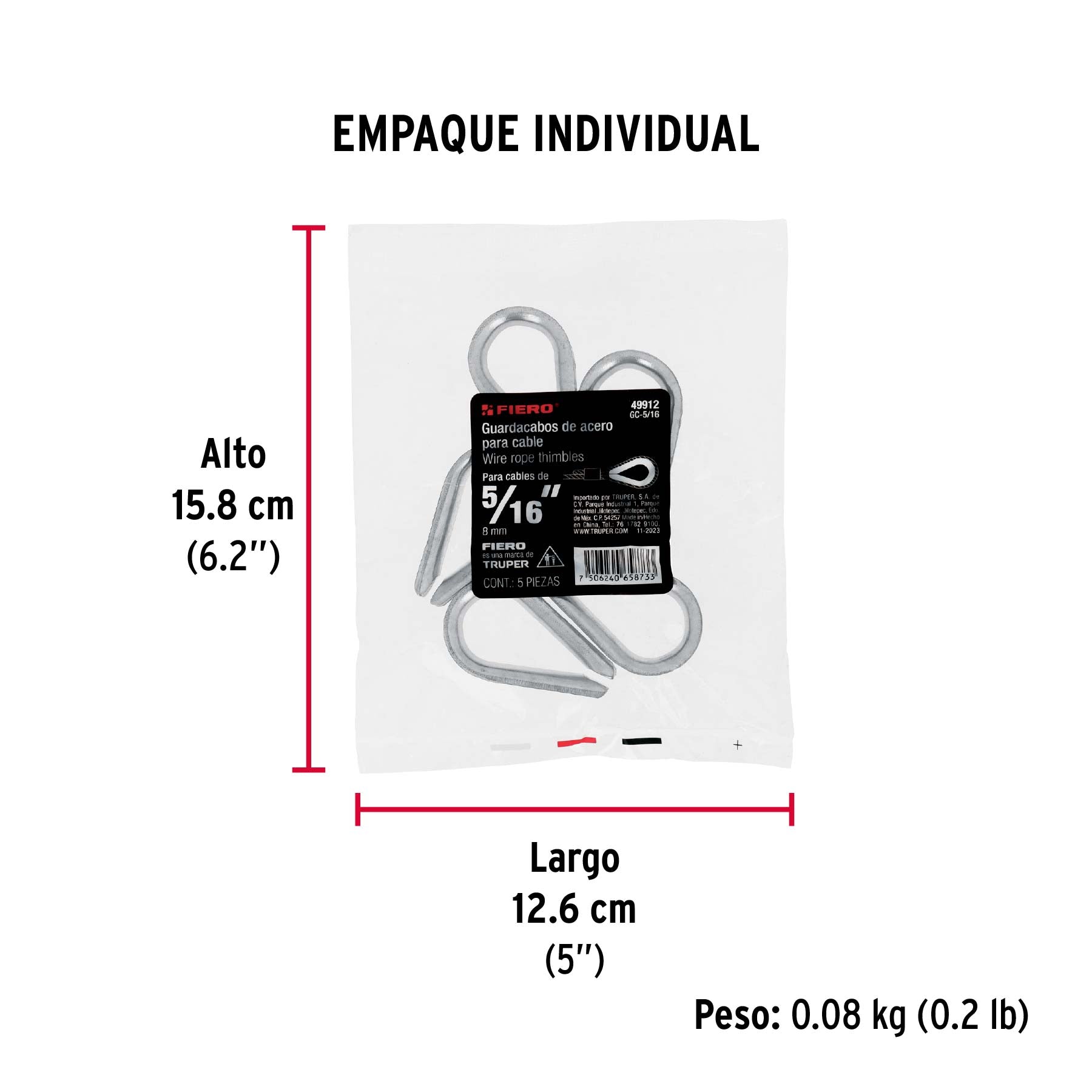 Guardacabo galvanizado 5/16"