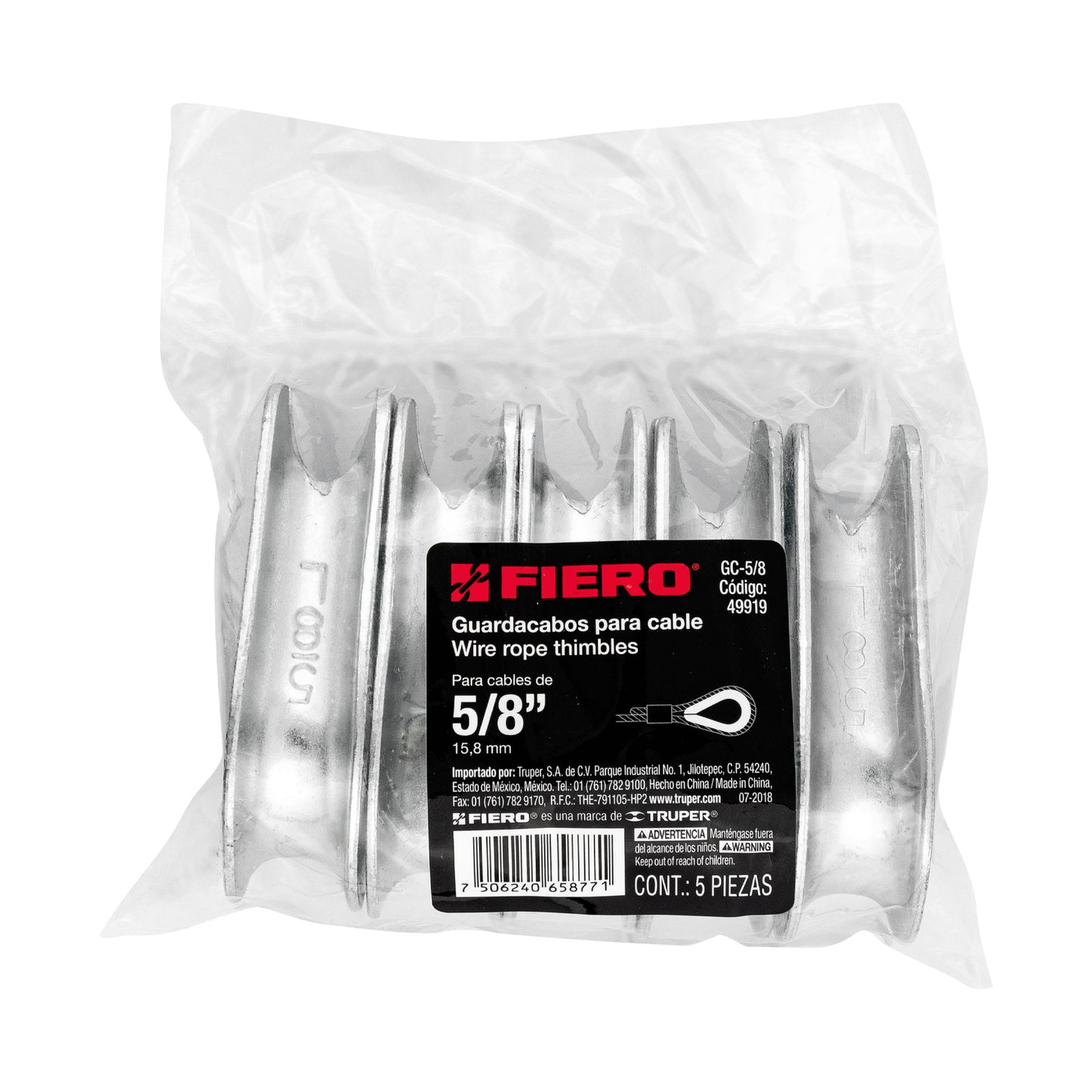 Guardacabo galvanizado 5/8"
