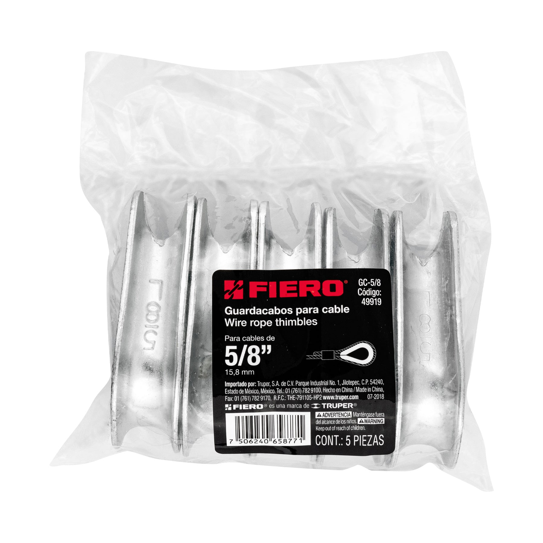 Guardacabo galvanizado 5/8"