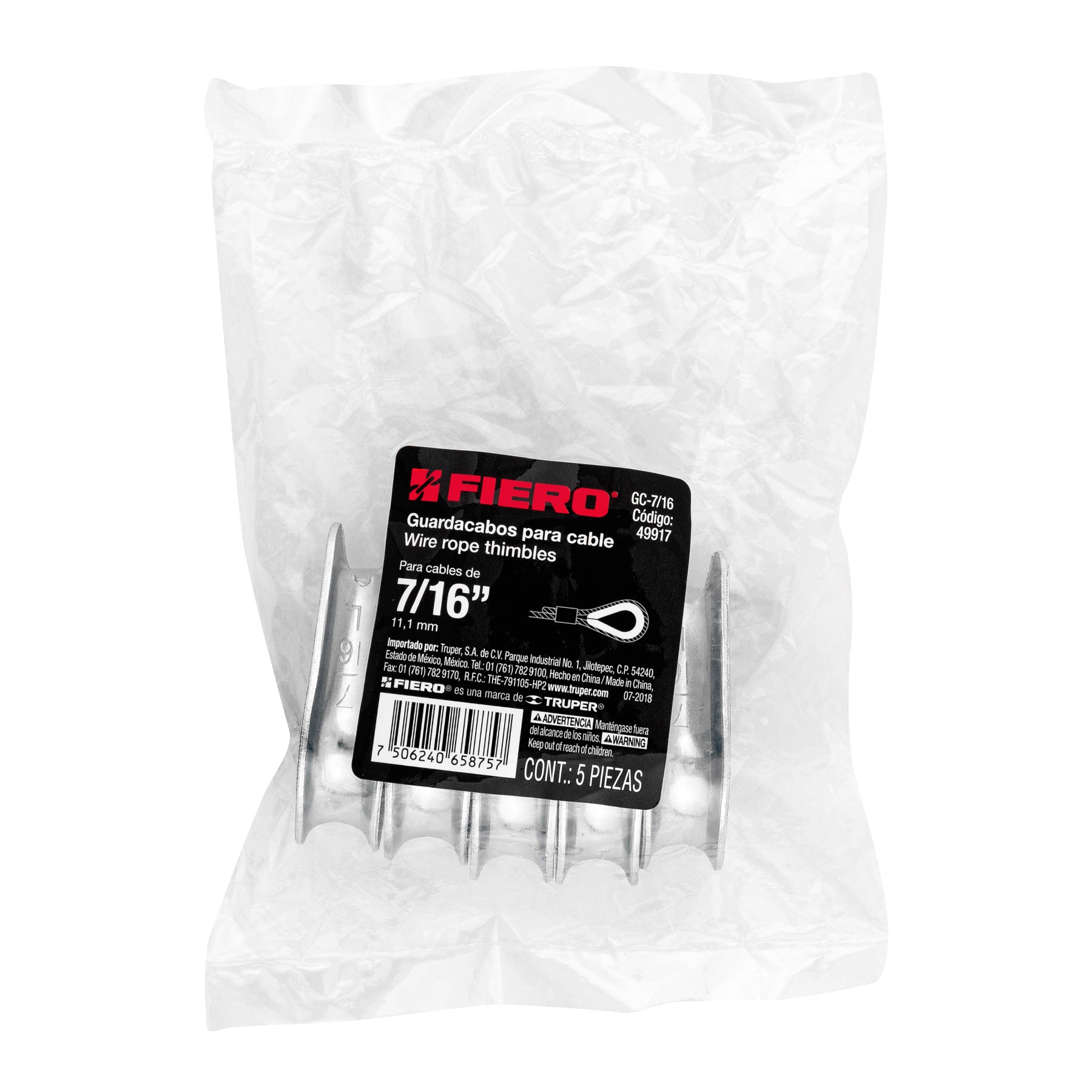 Guardacabo galvanizado 7/16"