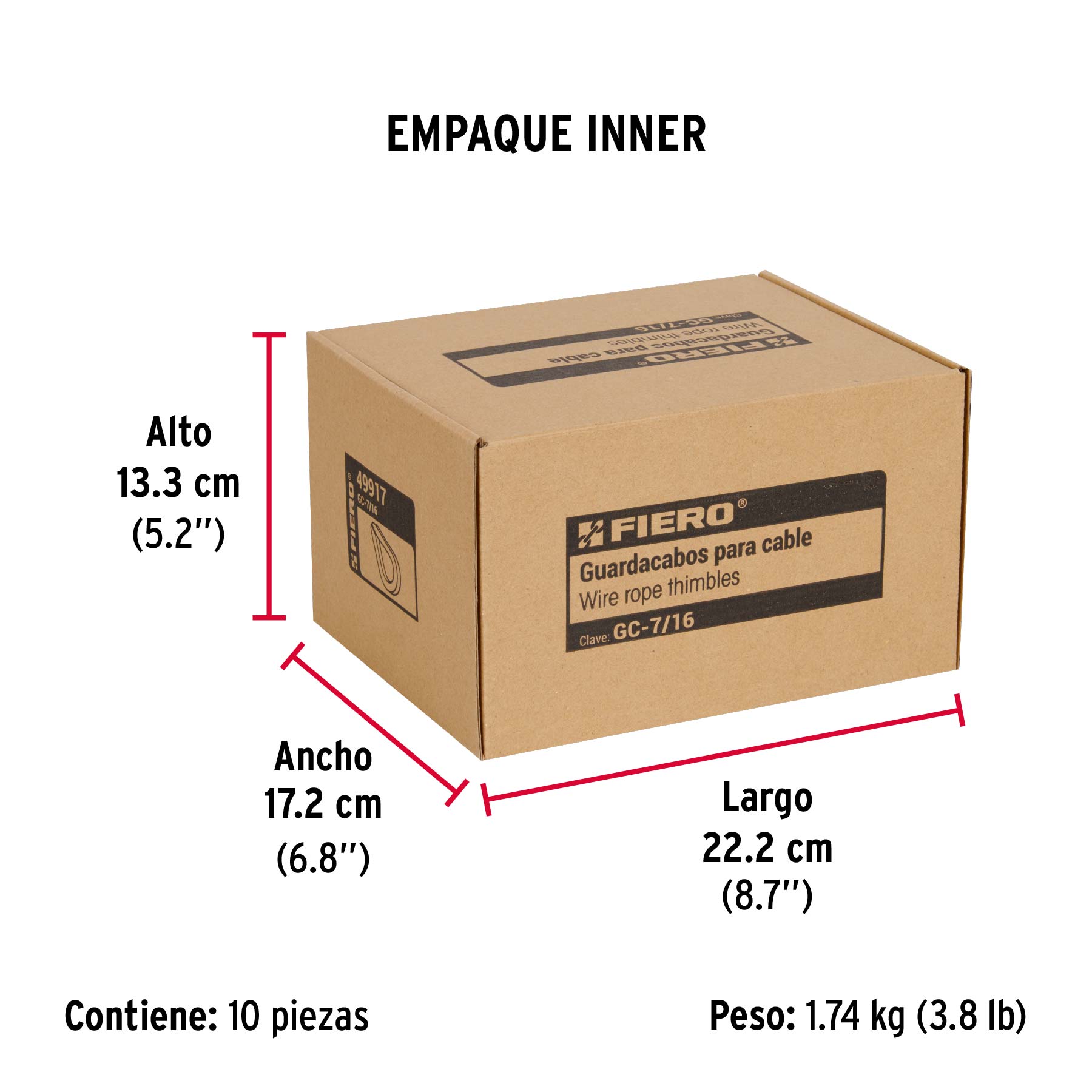 Guardacabo galvanizado 7/16"