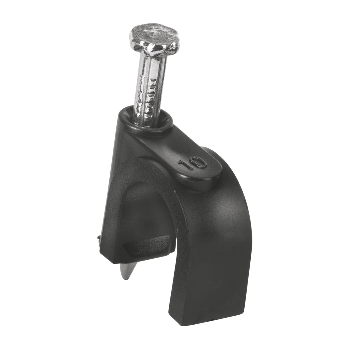 Grapa para cable redondo, 10 mm, negra, bolsa 20 piezas
