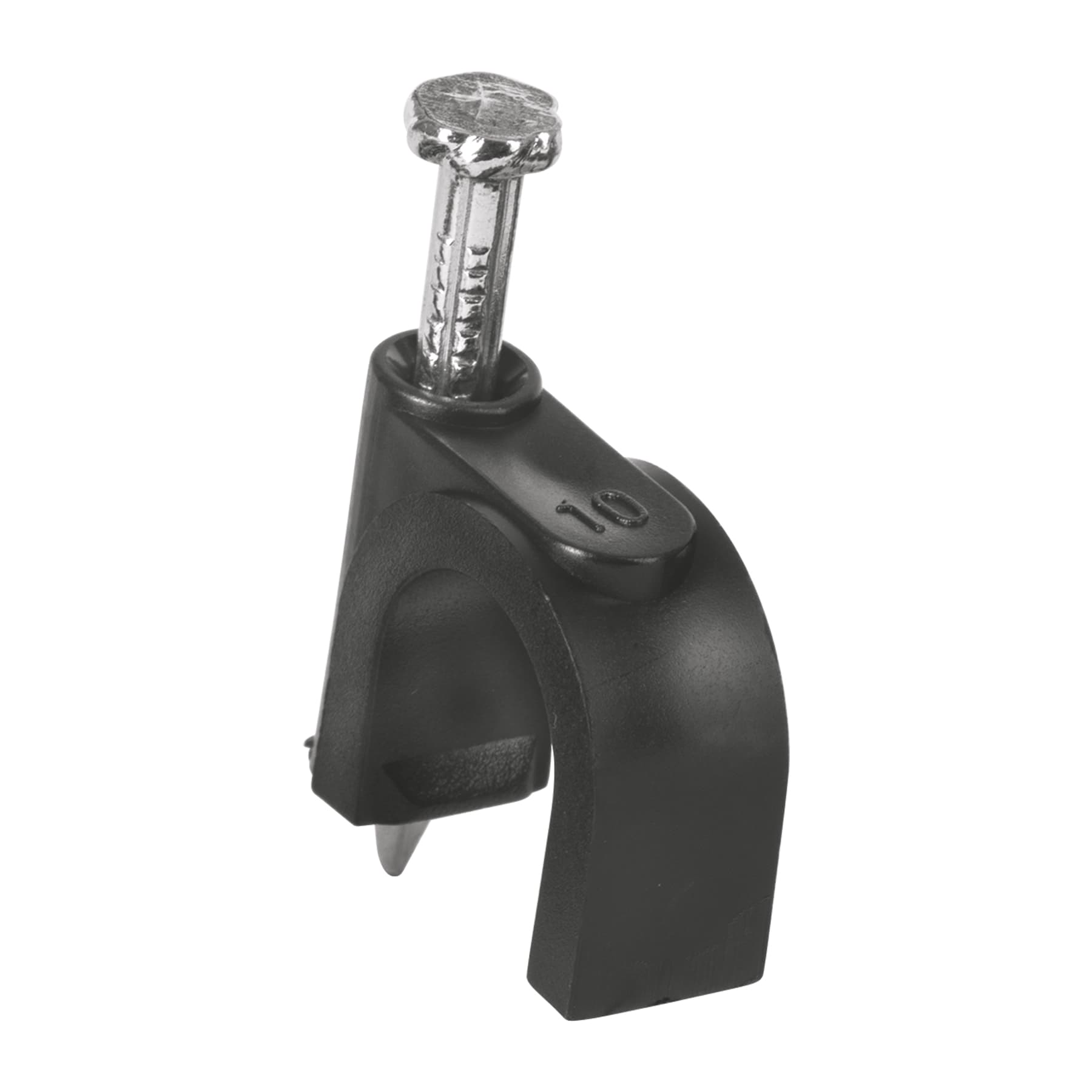 Grapa para cable redondo, 10 mm, negra, bolsa 20 piezas