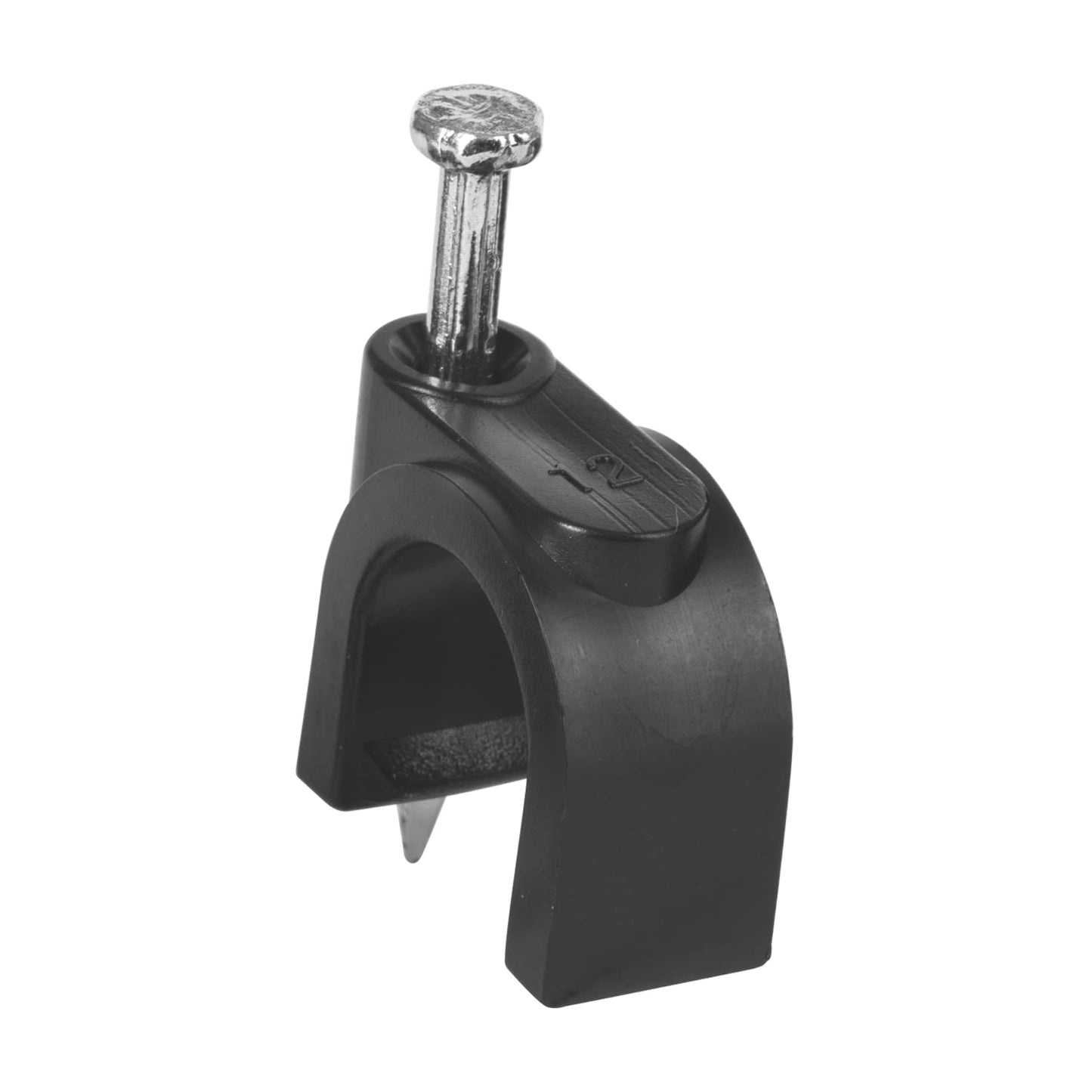 Grapa para cable redondo, 12 mm, negra, bolsa 20 piezas