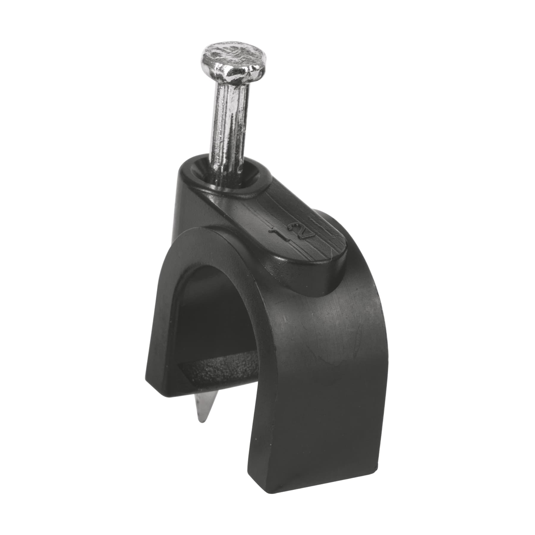 Grapa para cable redondo, 12 mm, negra, bolsa 20 piezas