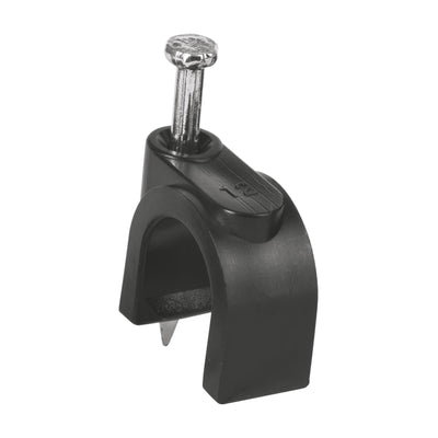 Grapa para cable redondo, 12 mm, negra, bolsa 20 piezas