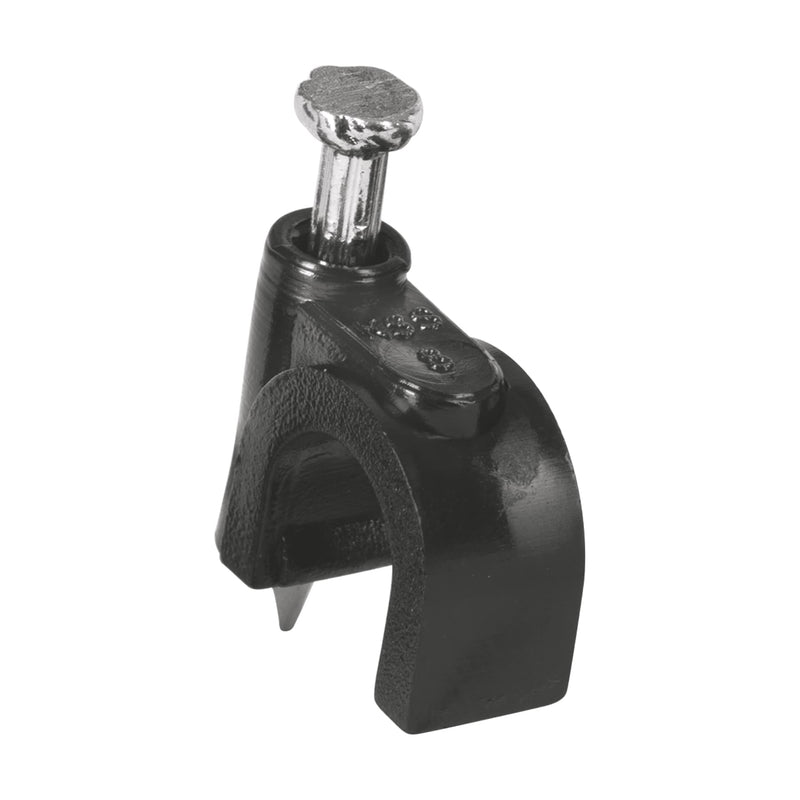 Grapa para cable redondo, 8 mm, negra, bolsa 20 piezas