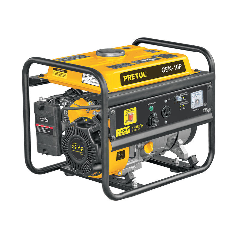 Generador eléctrico a gasolina, 1,000 w, Pretul
