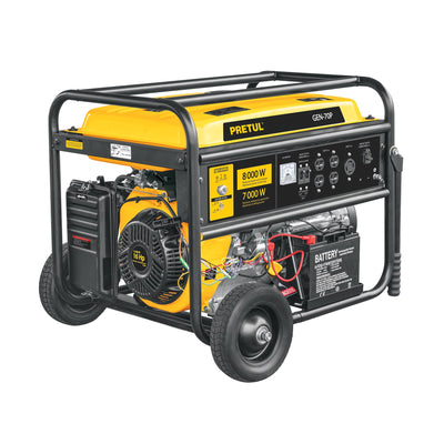 Generador eléctrico a gasolina, 7,000 w, Pretul