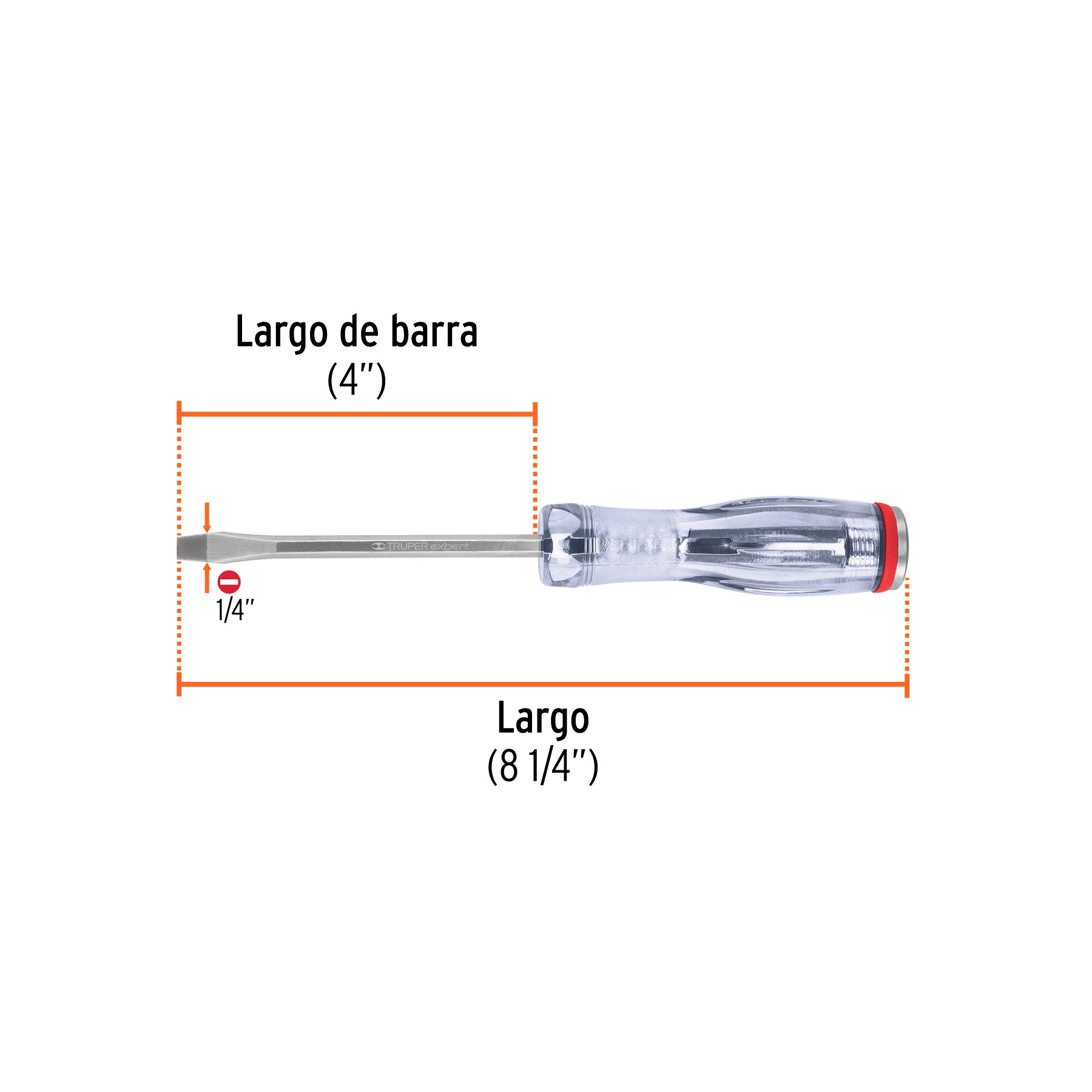 Desarmador de golpe, 1/4x4", plano